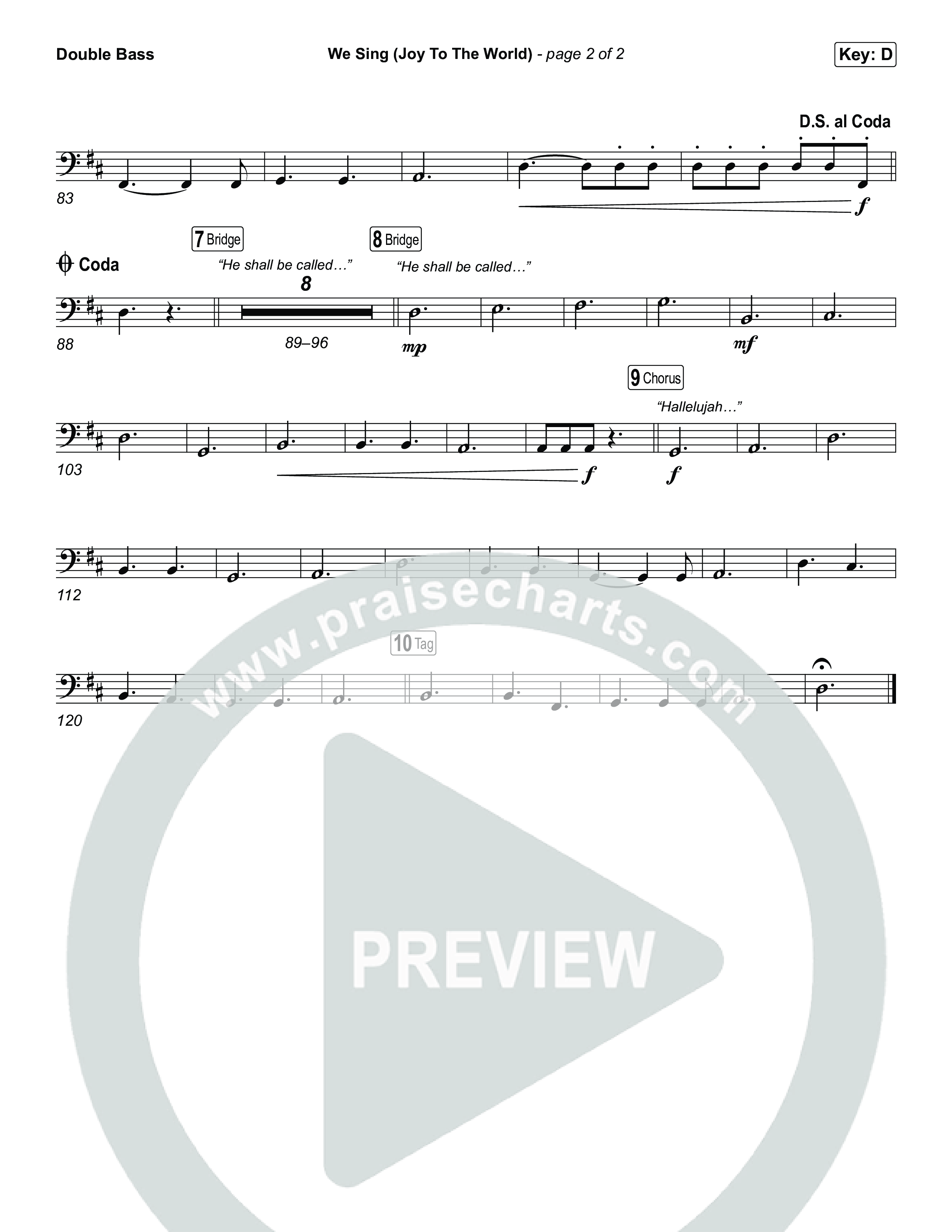 We Sing (Joy To The World) String Bass (Seph Schlueter)