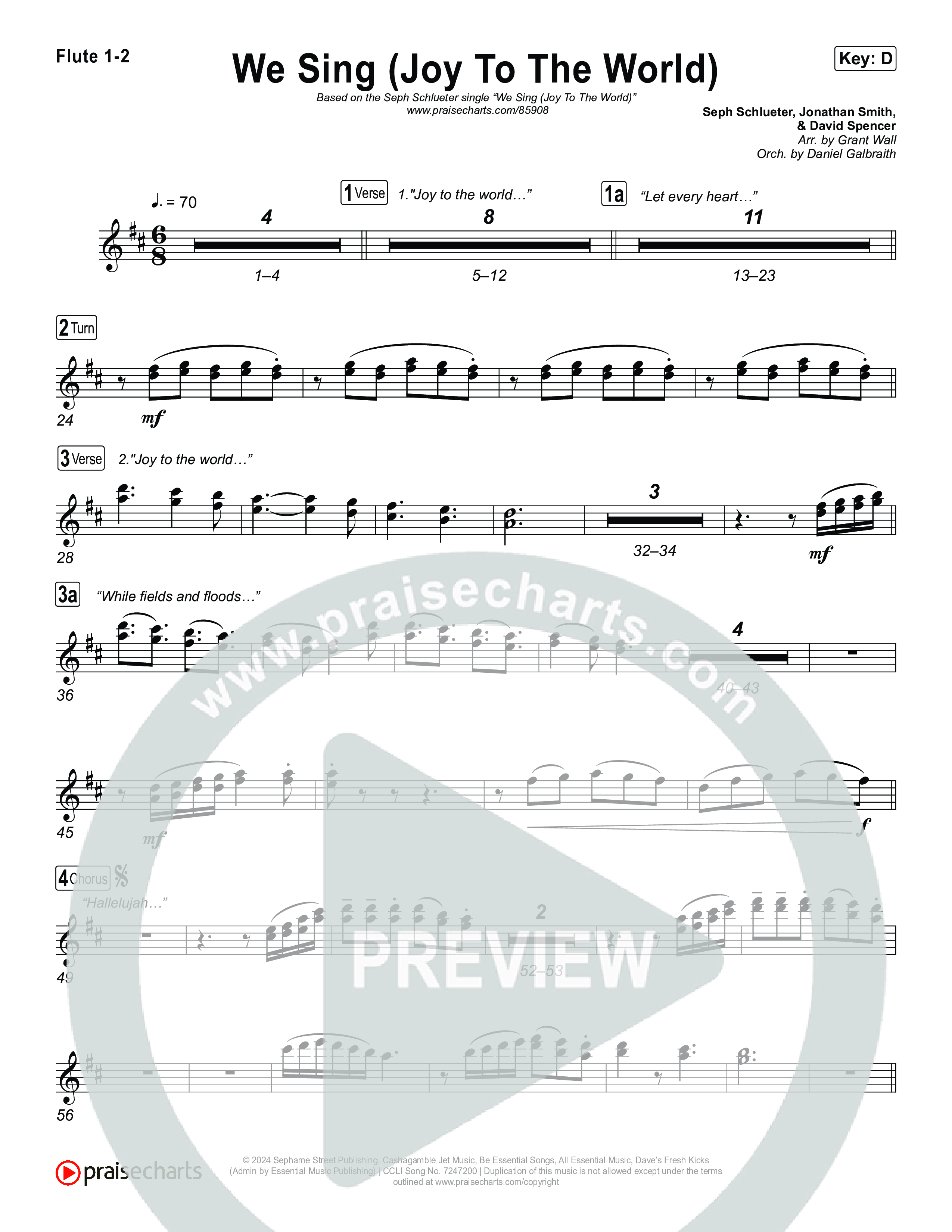 We Sing (Joy To The World) Flute 1,2 (Seph Schlueter)
