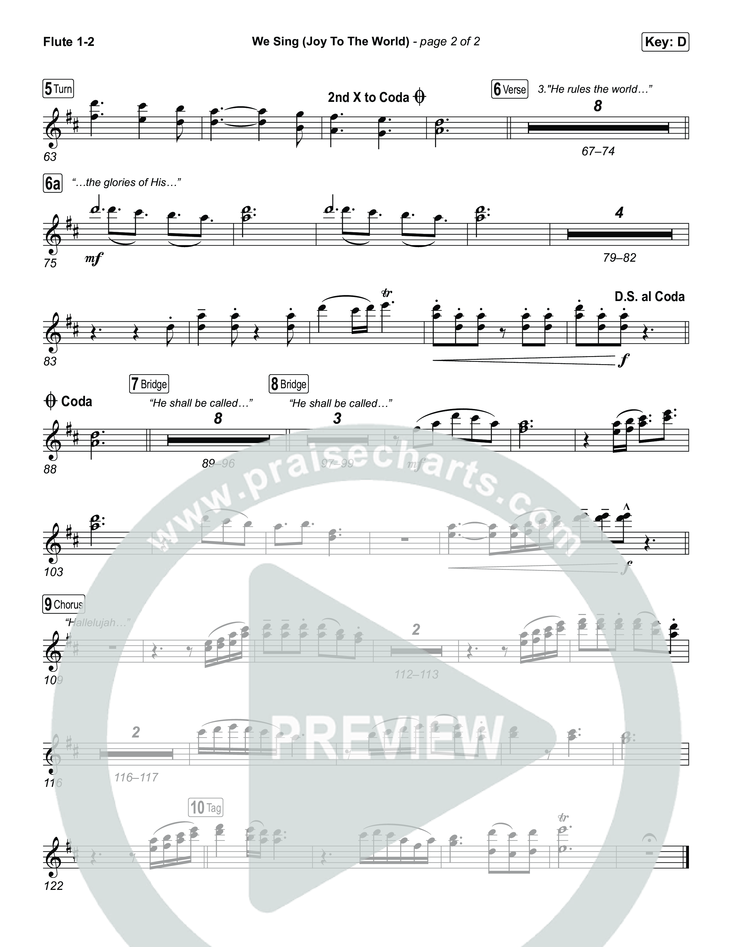 We Sing (Joy To The World) Flute 1,2 (Seph Schlueter)