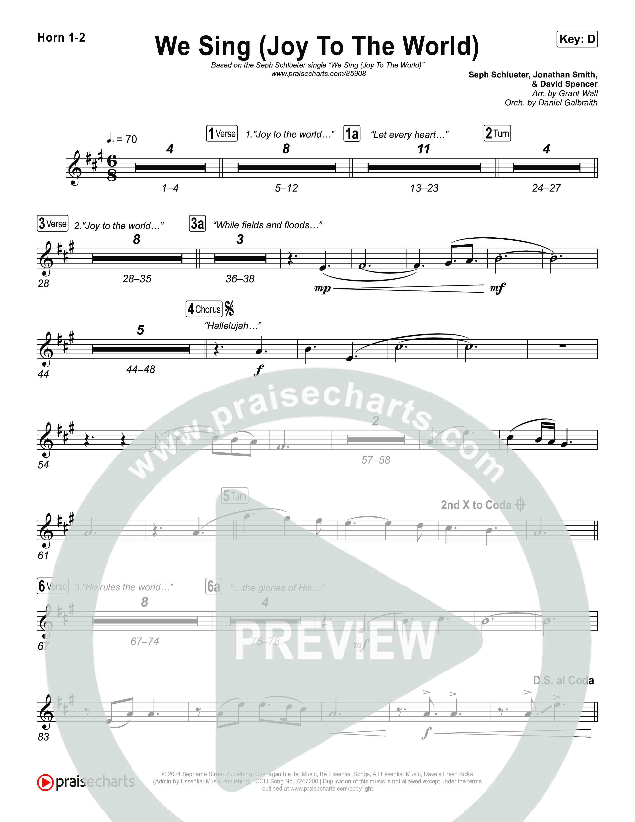 We Sing (Joy To The World) French Horn 1,2 (Seph Schlueter)