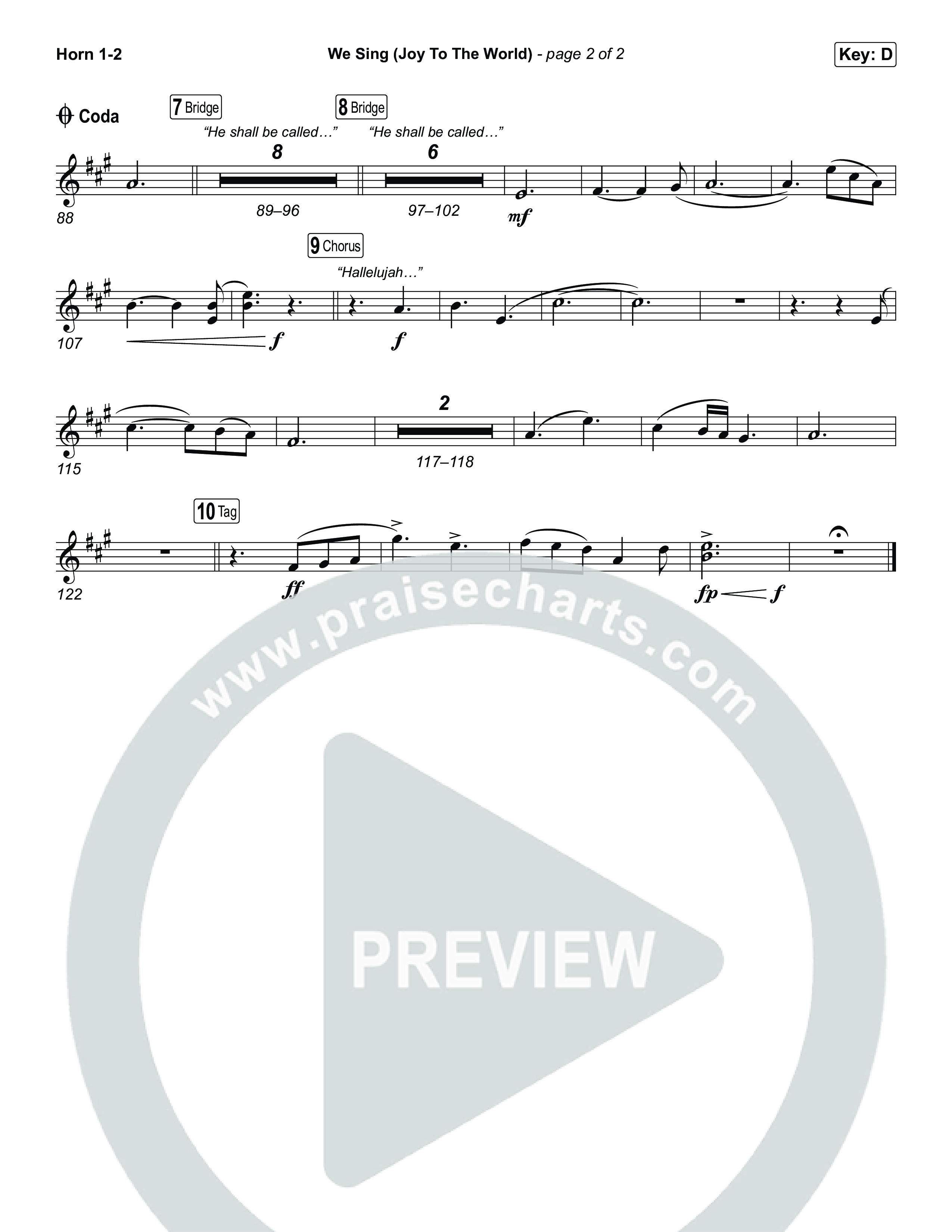 We Sing (Joy To The World) French Horn 1,2 (Seph Schlueter)