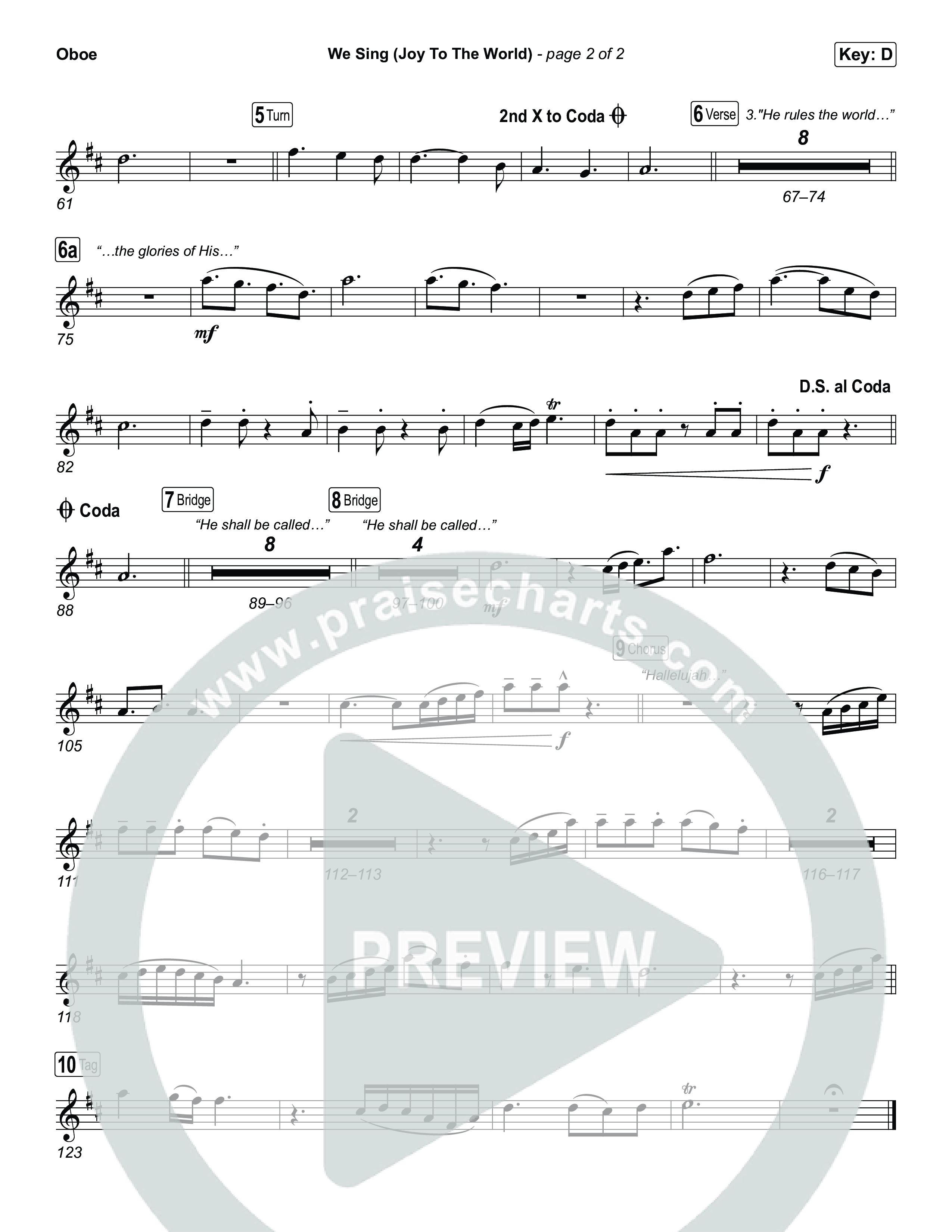 We Sing (Joy To The World) Oboe (Seph Schlueter)