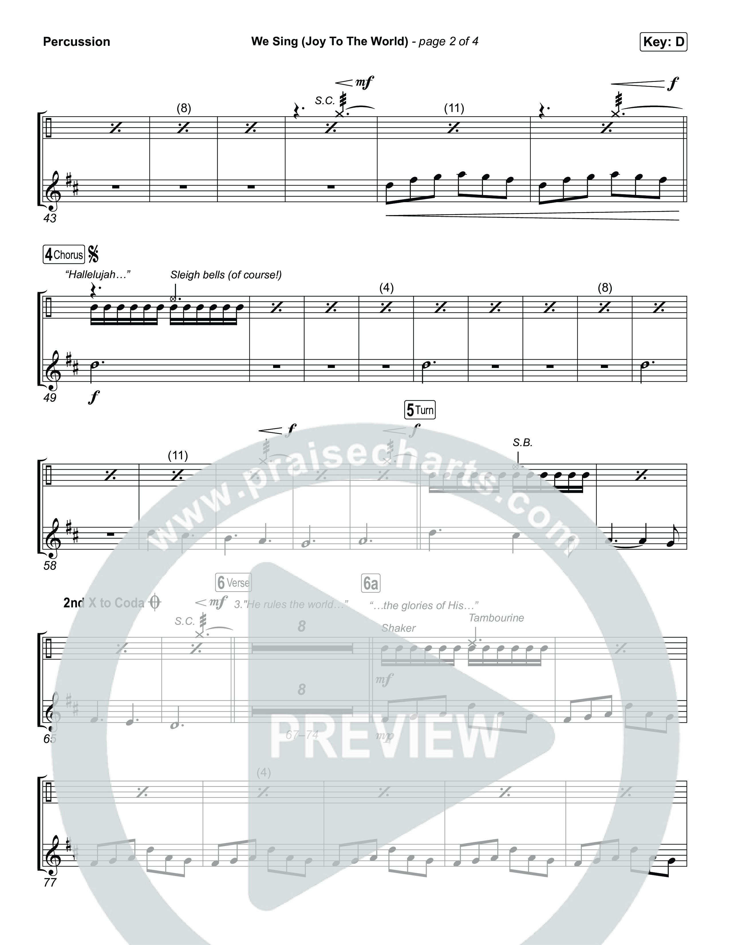 We Sing (Joy To The World) Percussion (Seph Schlueter)