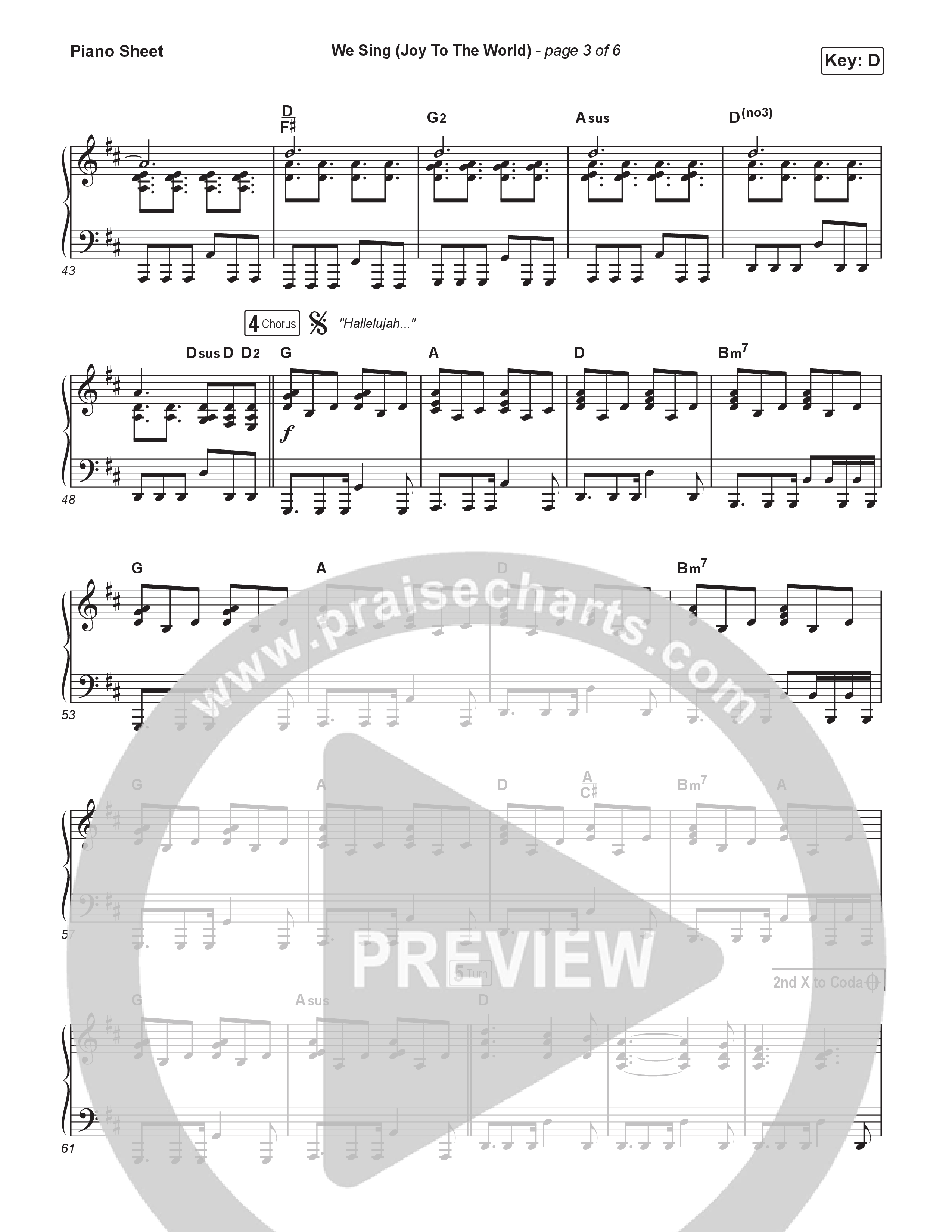 We Sing (Joy To The World) Piano Sheet (Seph Schlueter)