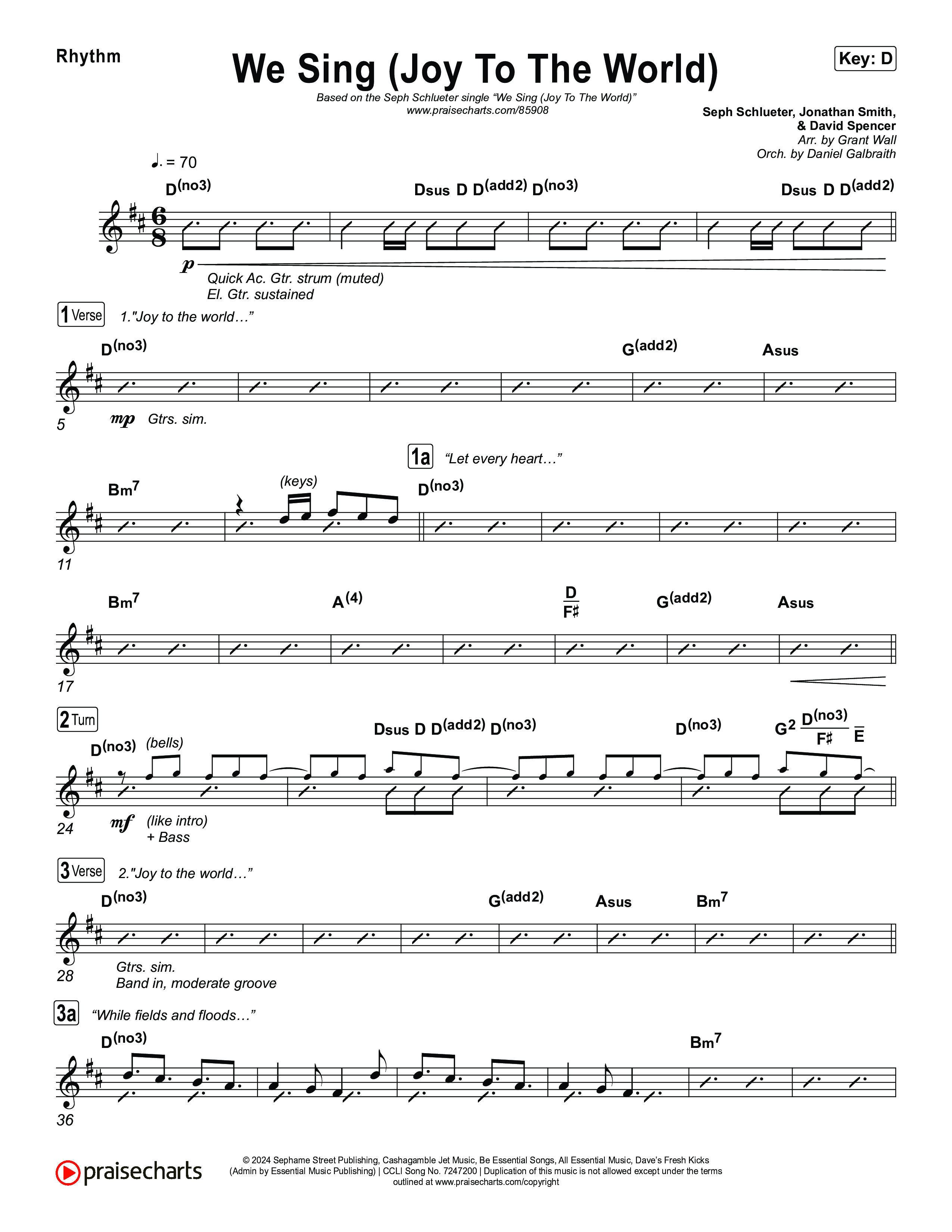 We Sing (Joy To The World) Rhythm Chart (Seph Schlueter)