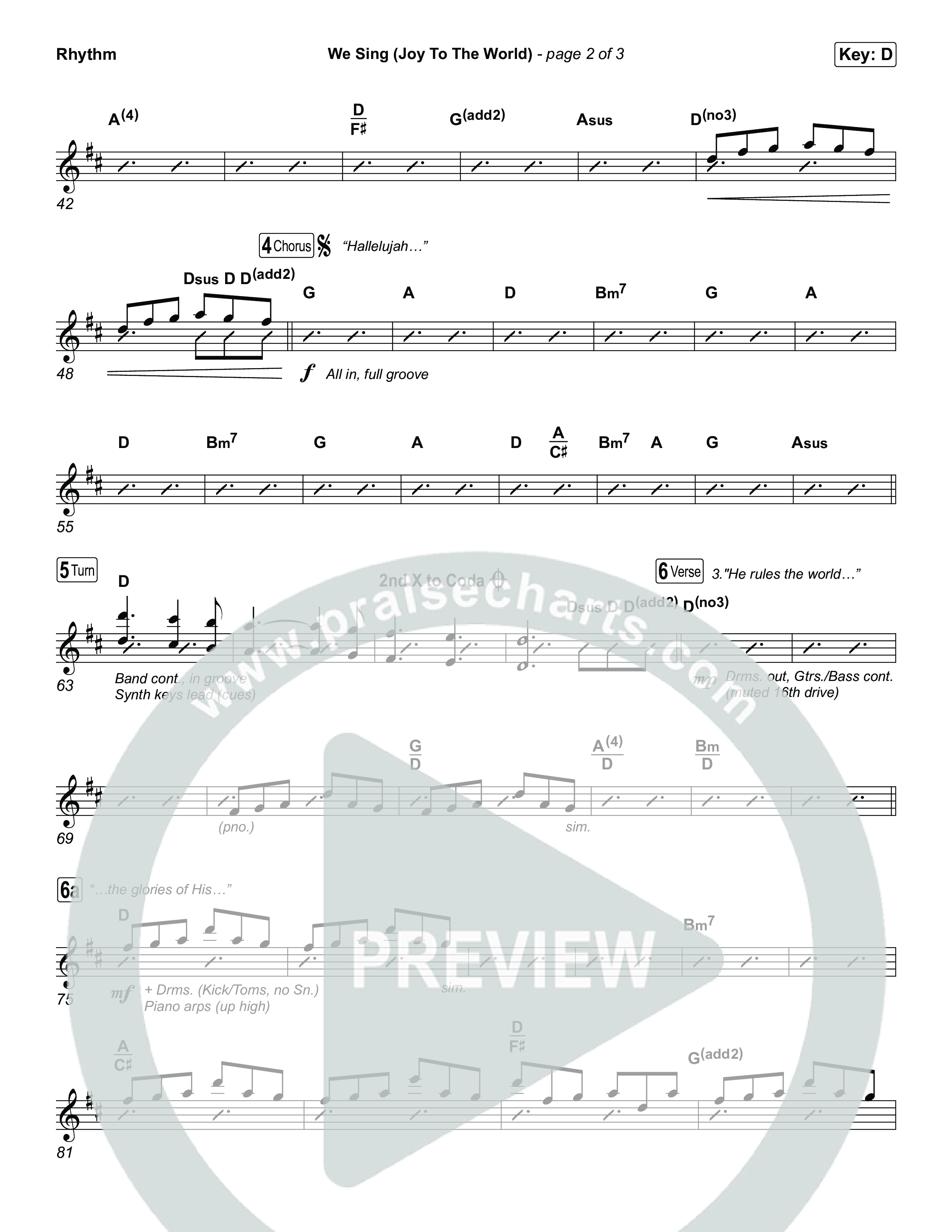 We Sing (Joy To The World) Rhythm Chart (Seph Schlueter)