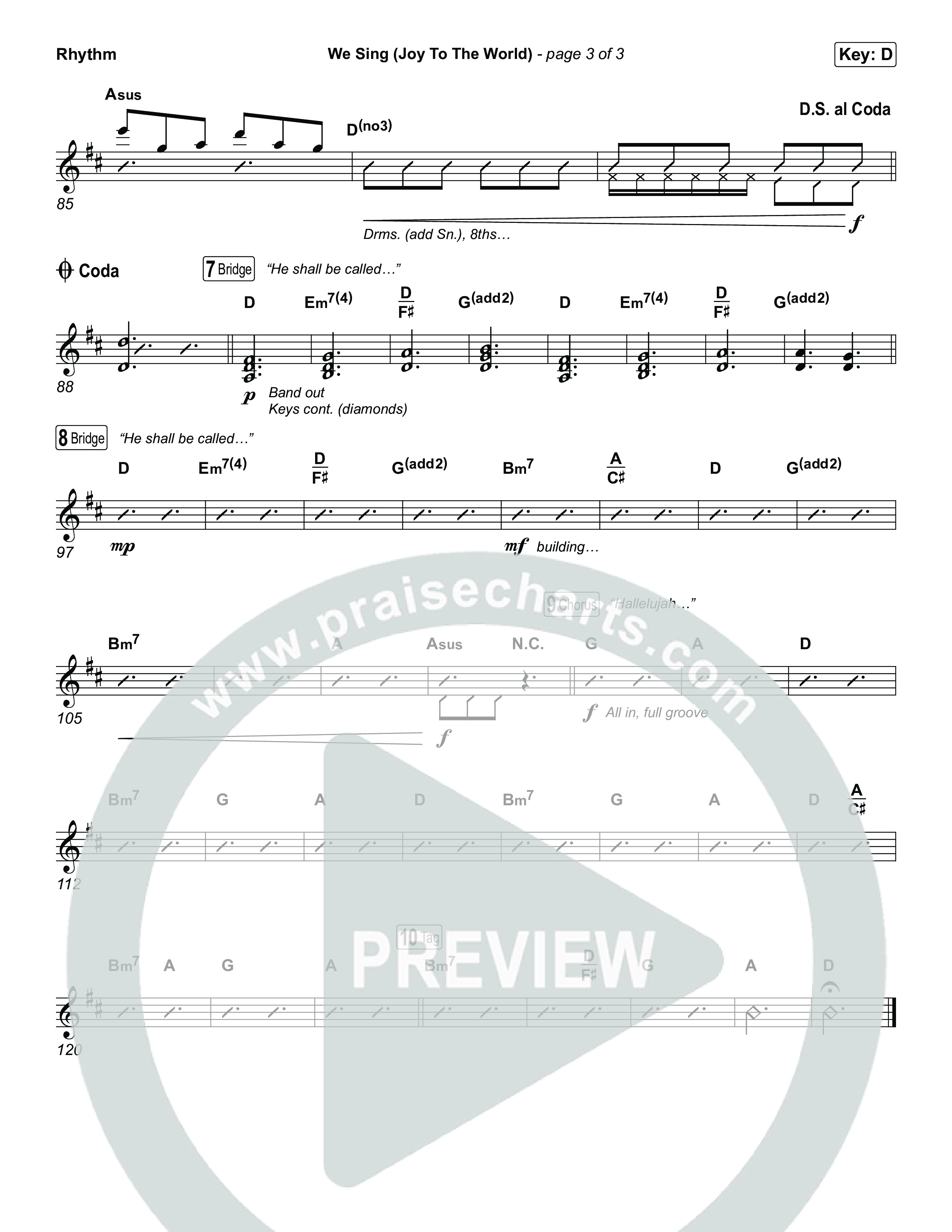 We Sing (Joy To The World) Rhythm Chart (Seph Schlueter)