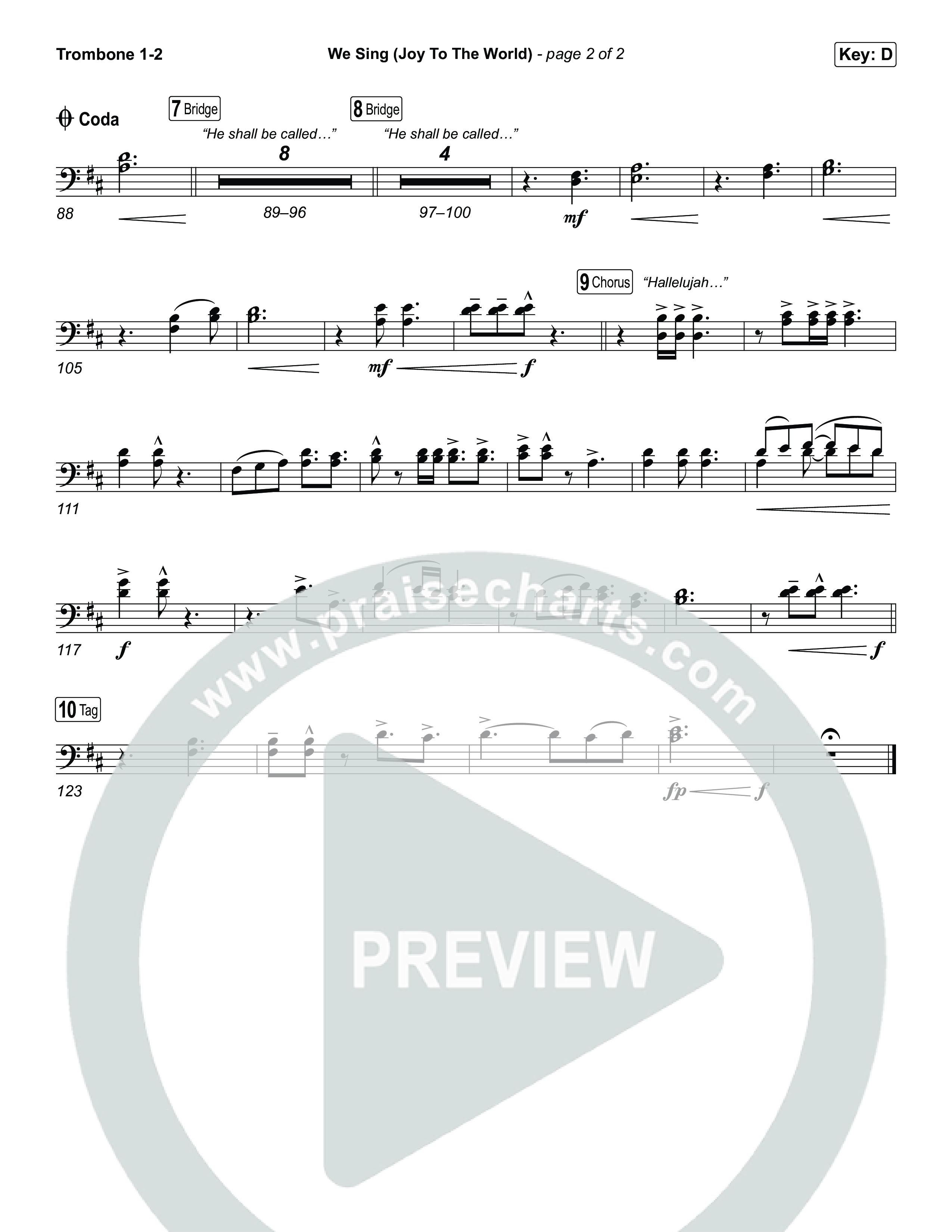 We Sing (Joy To The World) Trombone 1,2 (Seph Schlueter)