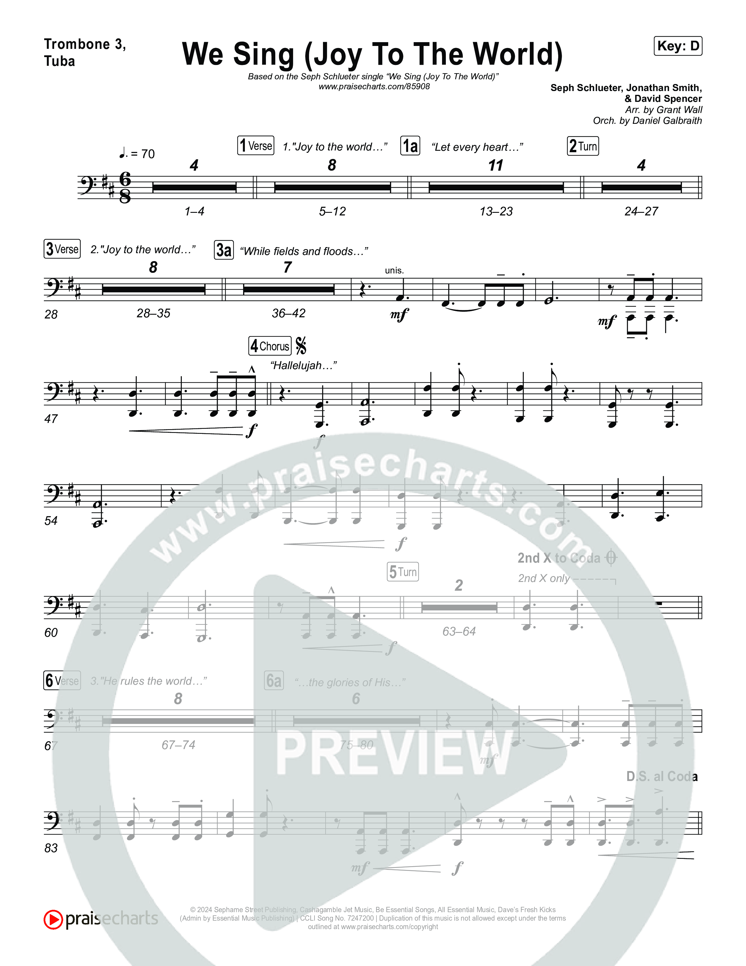 We Sing (Joy To The World) Trombone 1,2 (Seph Schlueter)