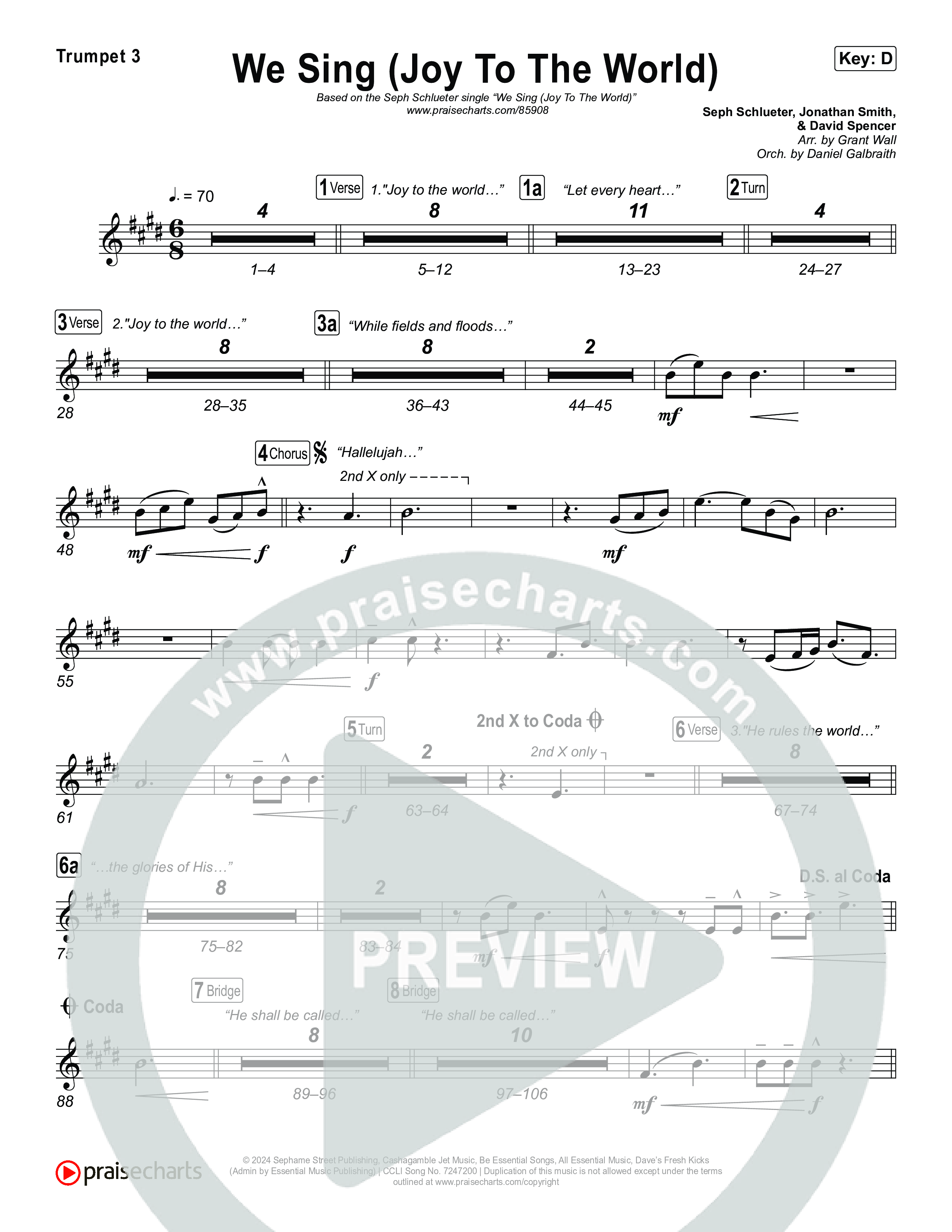 We Sing (Joy To The World) Trumpet 1,2 (Seph Schlueter)