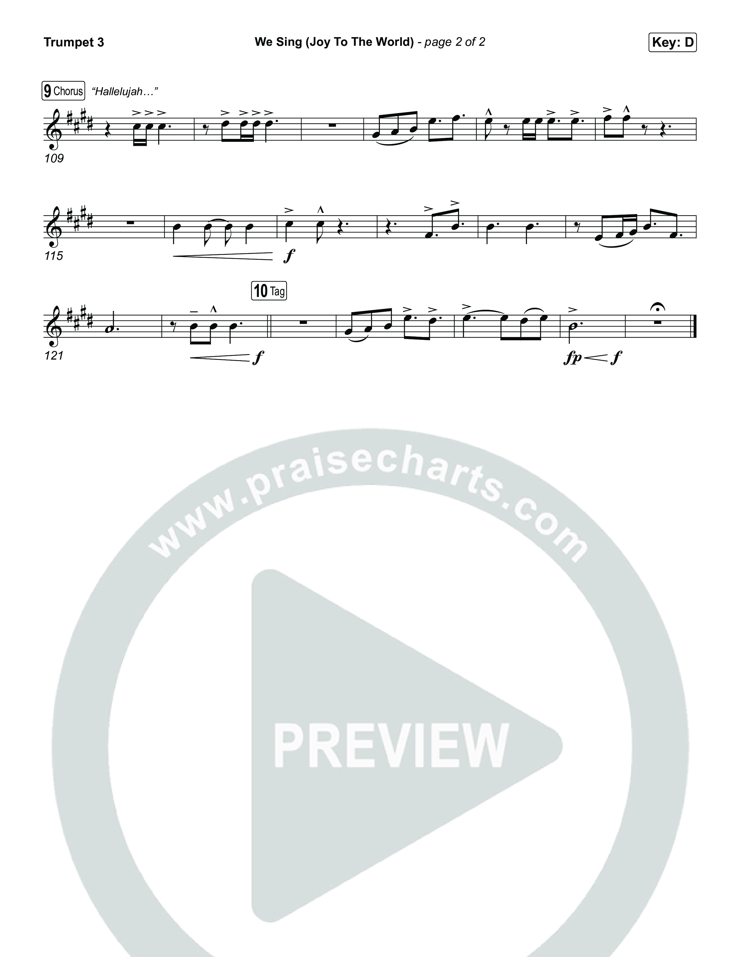 We Sing (Joy To The World) Trumpet 3 (Seph Schlueter)