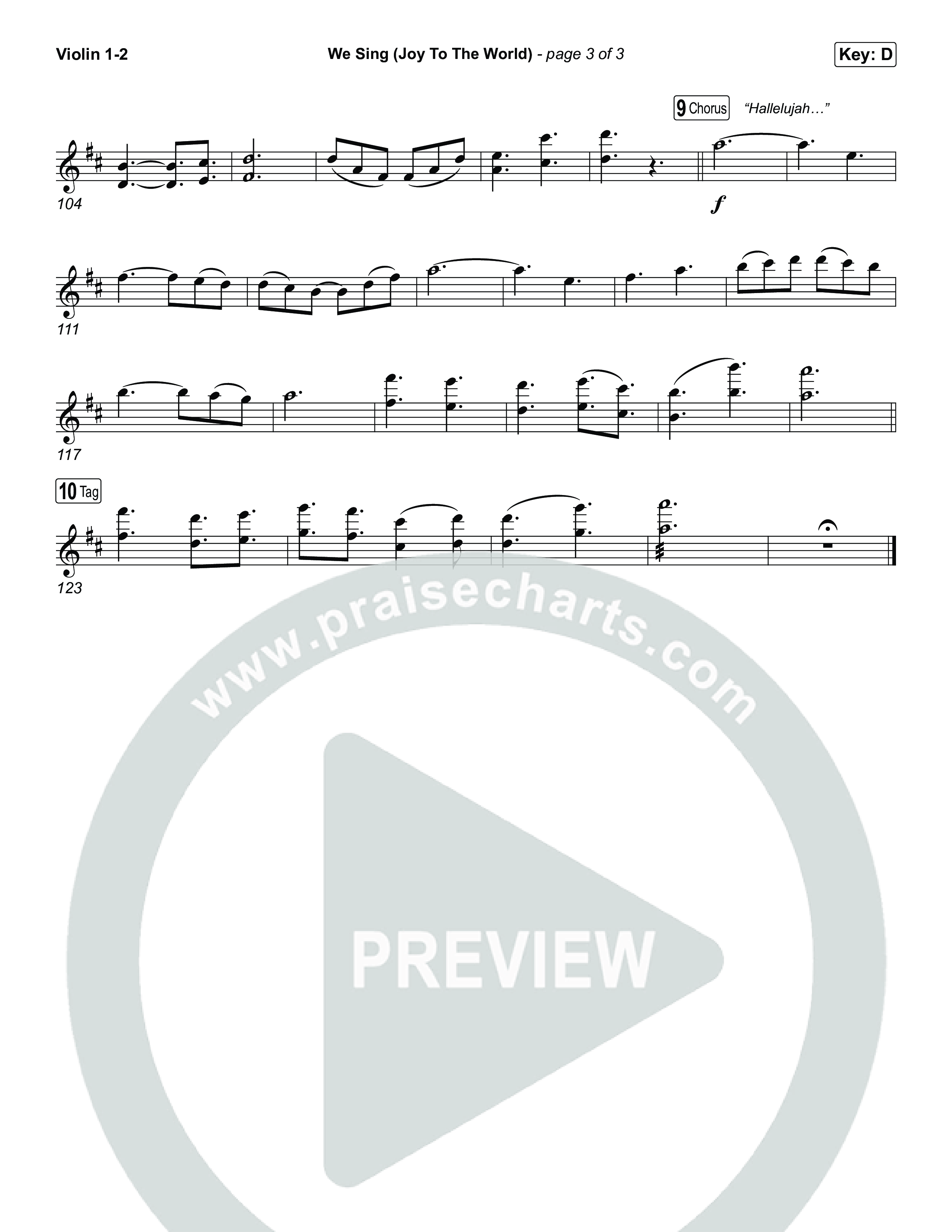 We Sing (Joy To The World) Violin 1,2 (Seph Schlueter)