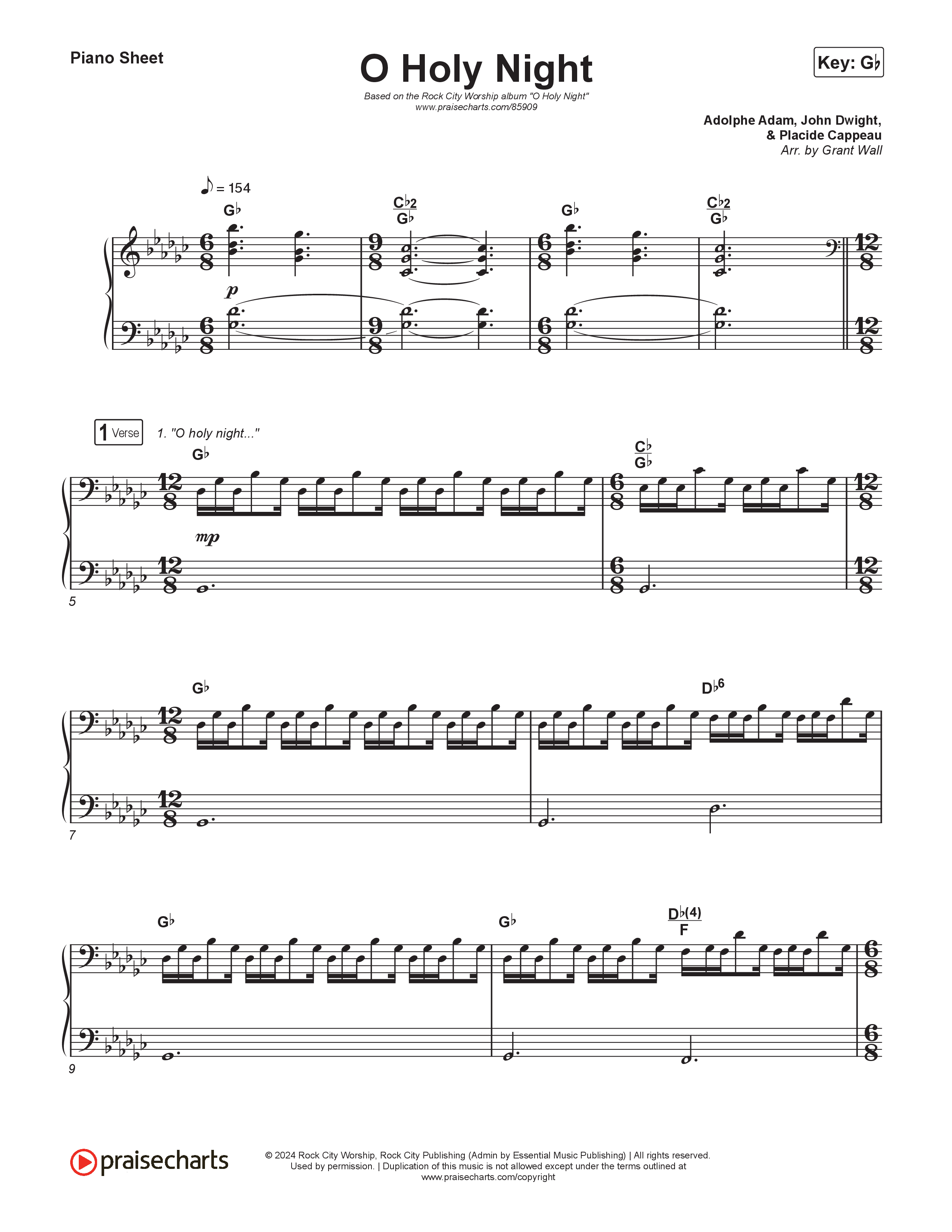 O Holy Night Piano Sheet (Rock City Worship)