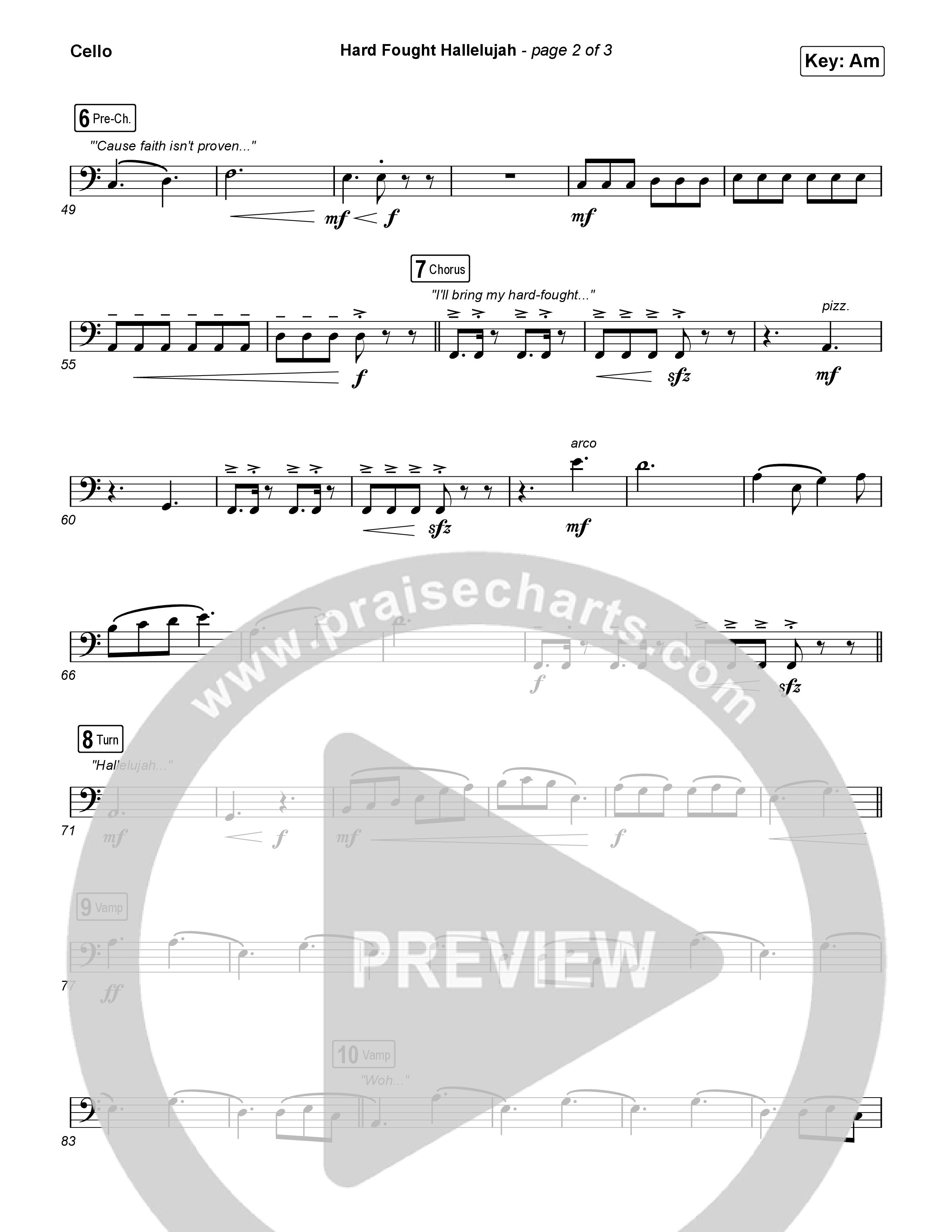 Hard Fought Hallelujah Cello (Brandon Lake)