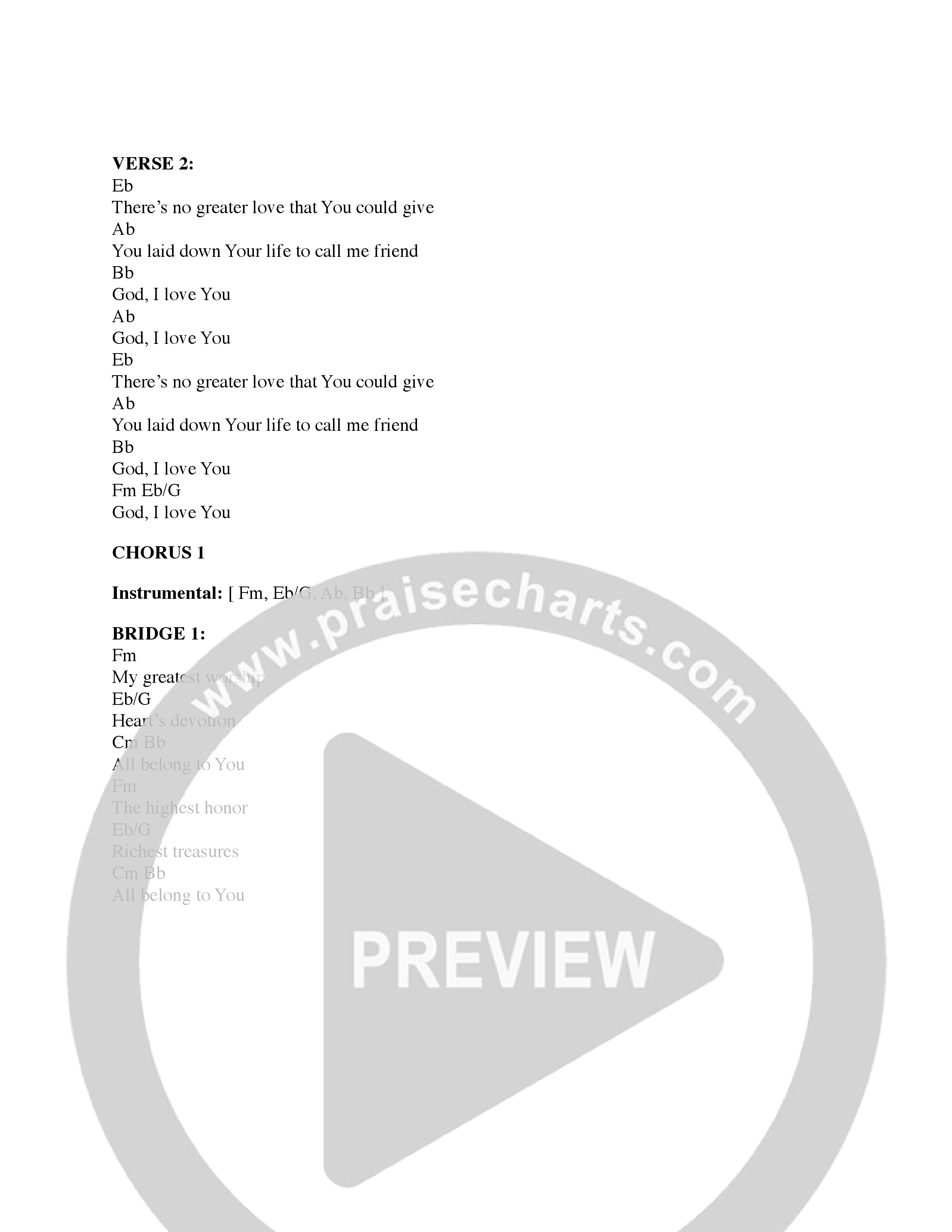 Greatest of All Your Gifts Chord Chart (NewSpring Worship)