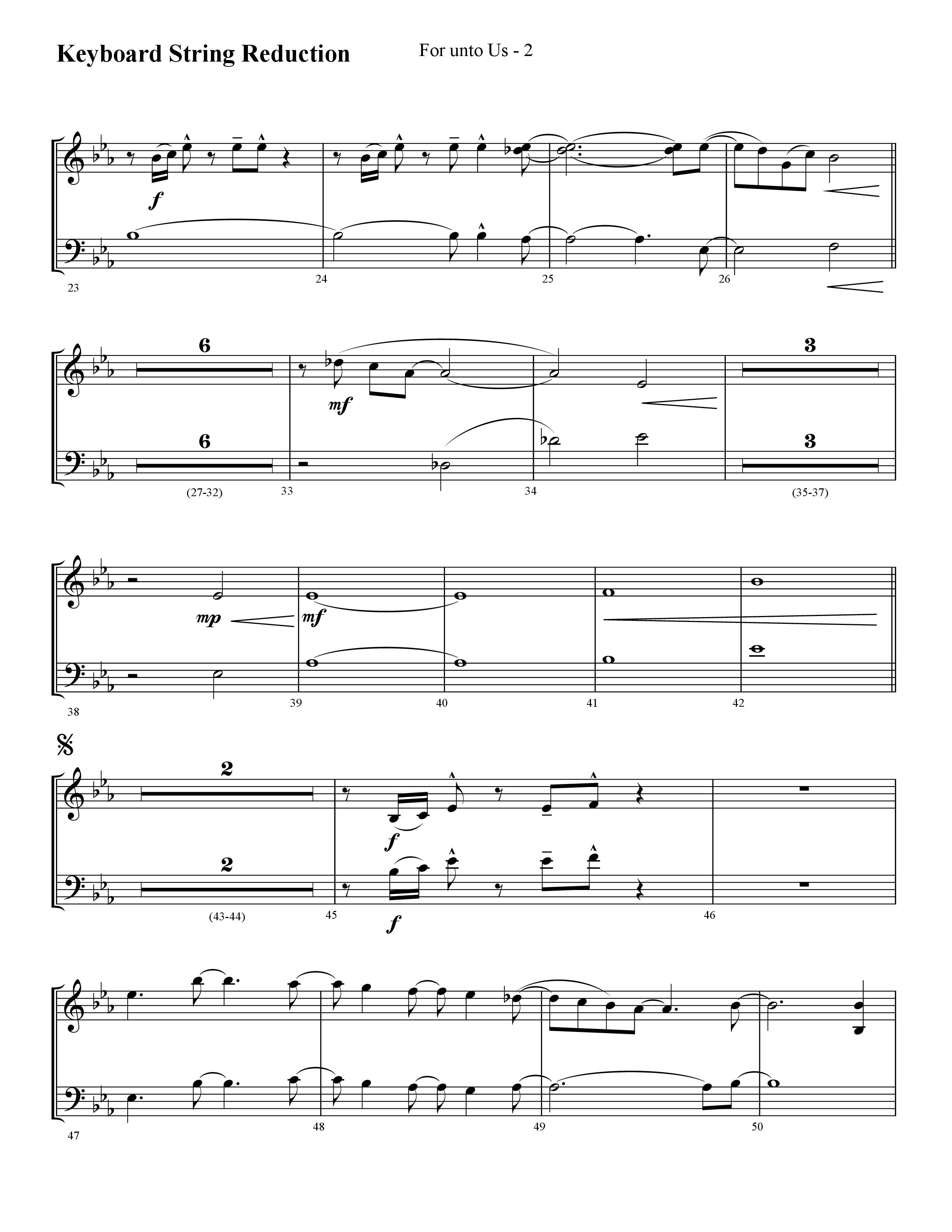 For Unto Us (Choral Anthem SATB) String Reduction (Lifeway Choral / Arr. Cliff Duren)