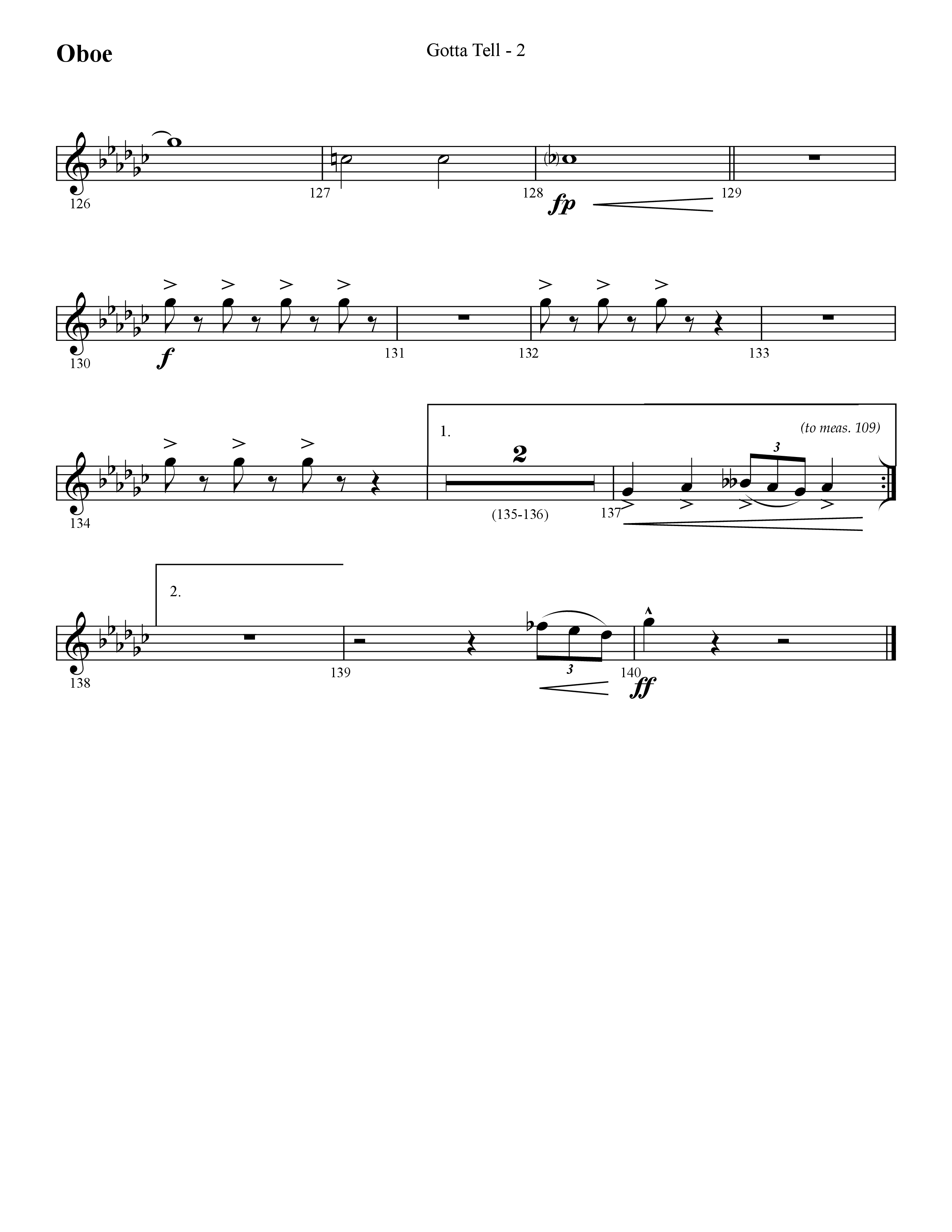 Gotta Tell (Choral Anthem SATB) Oboe (Lifeway Choral / Arr. Cliff Duren)