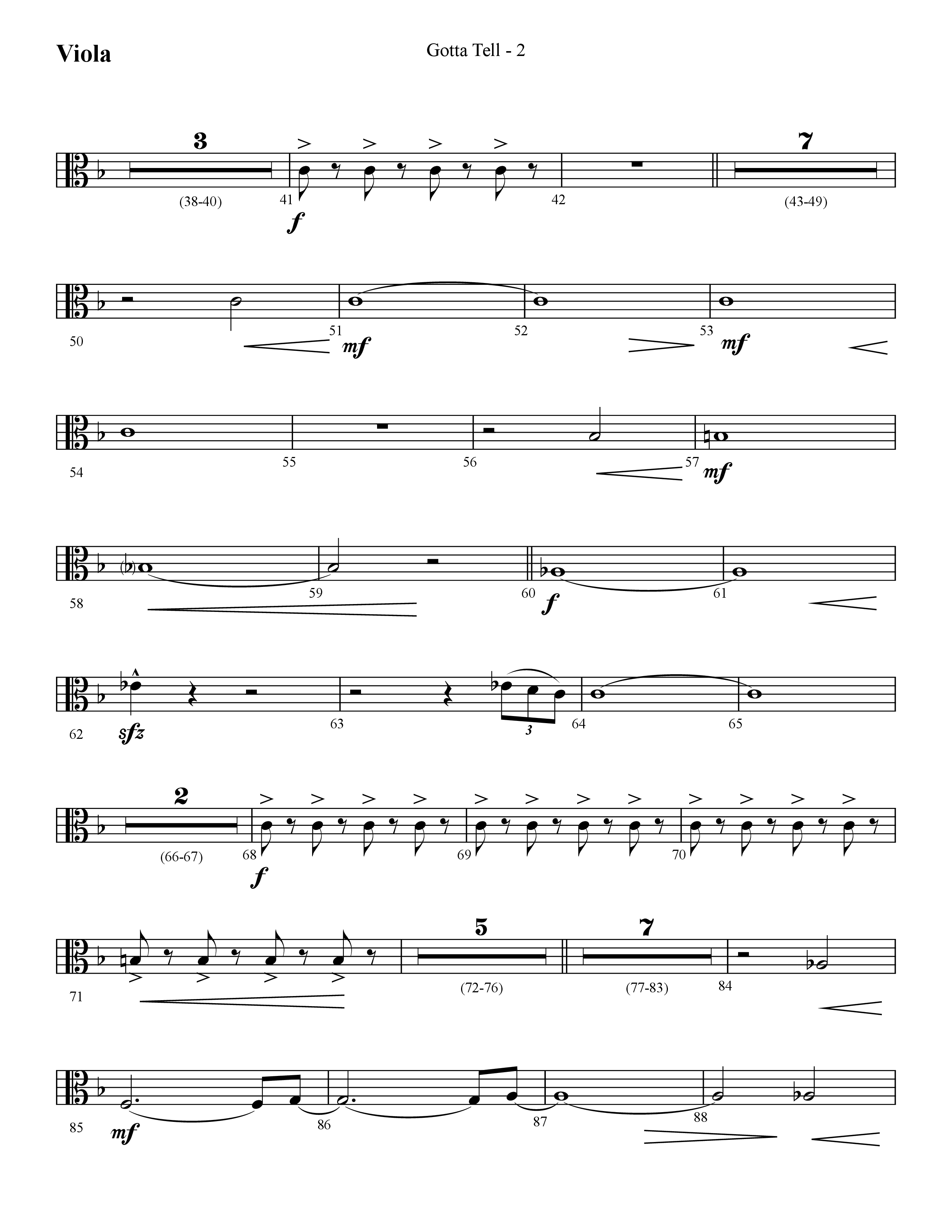 Gotta Tell (Choral Anthem SATB) Viola (Lifeway Choral / Arr. Cliff Duren)