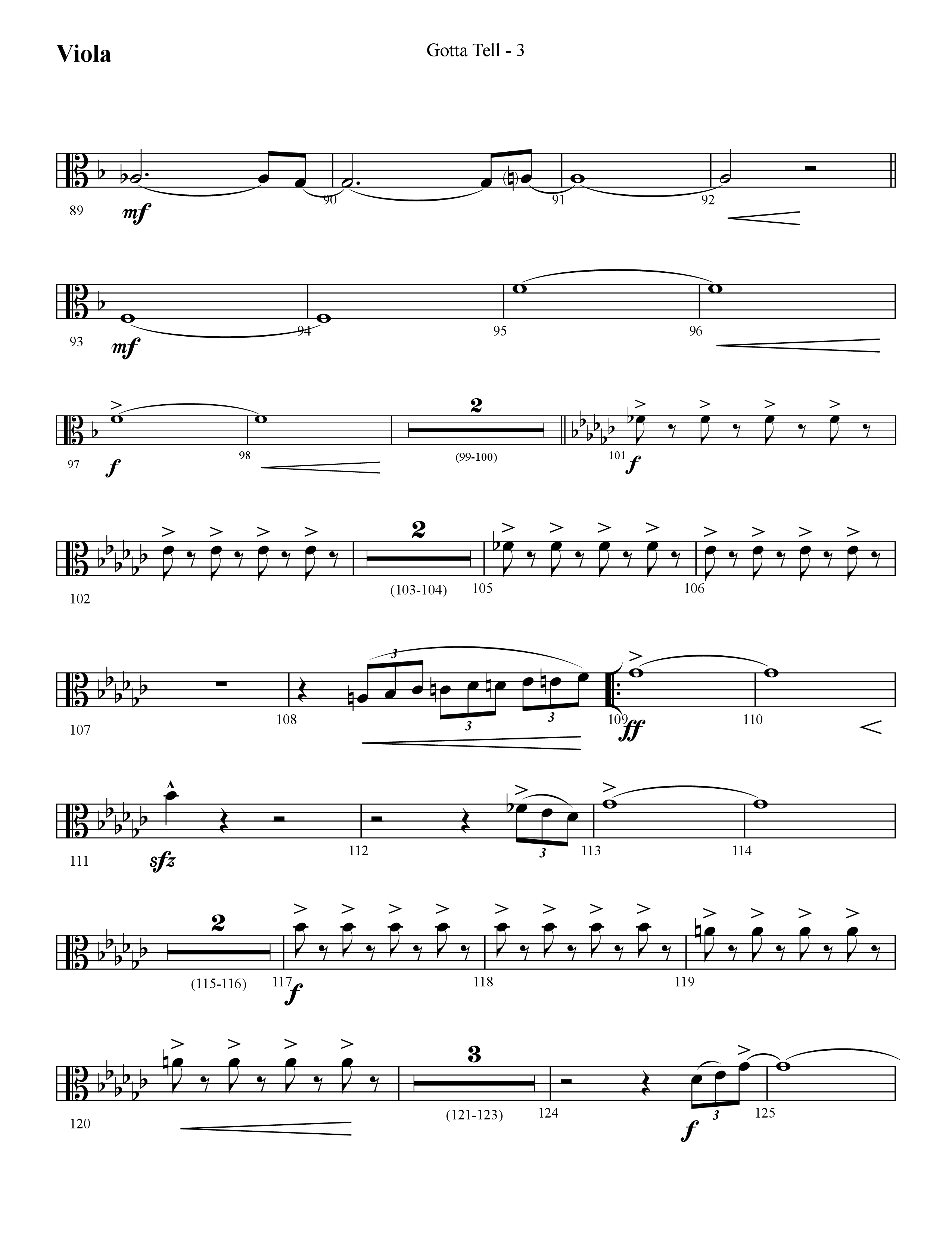 Gotta Tell (Choral Anthem SATB) Viola (Lifeway Choral / Arr. Cliff Duren)