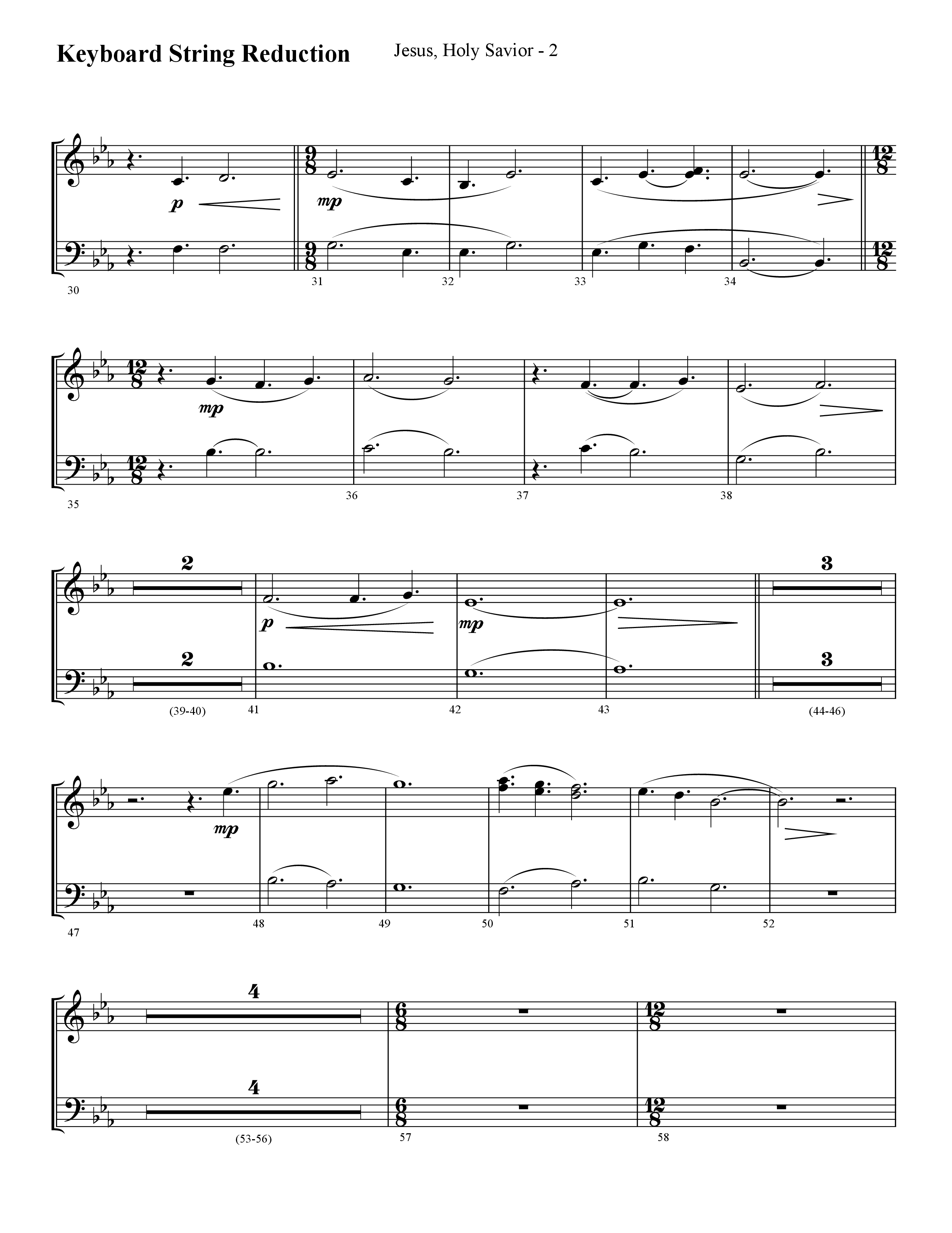 Jesus Holy Savior (with My Jesus I Love Thee) (Choral Anthem SATB) String Reduction (Lifeway Choral / Arr. Cliff Duren)