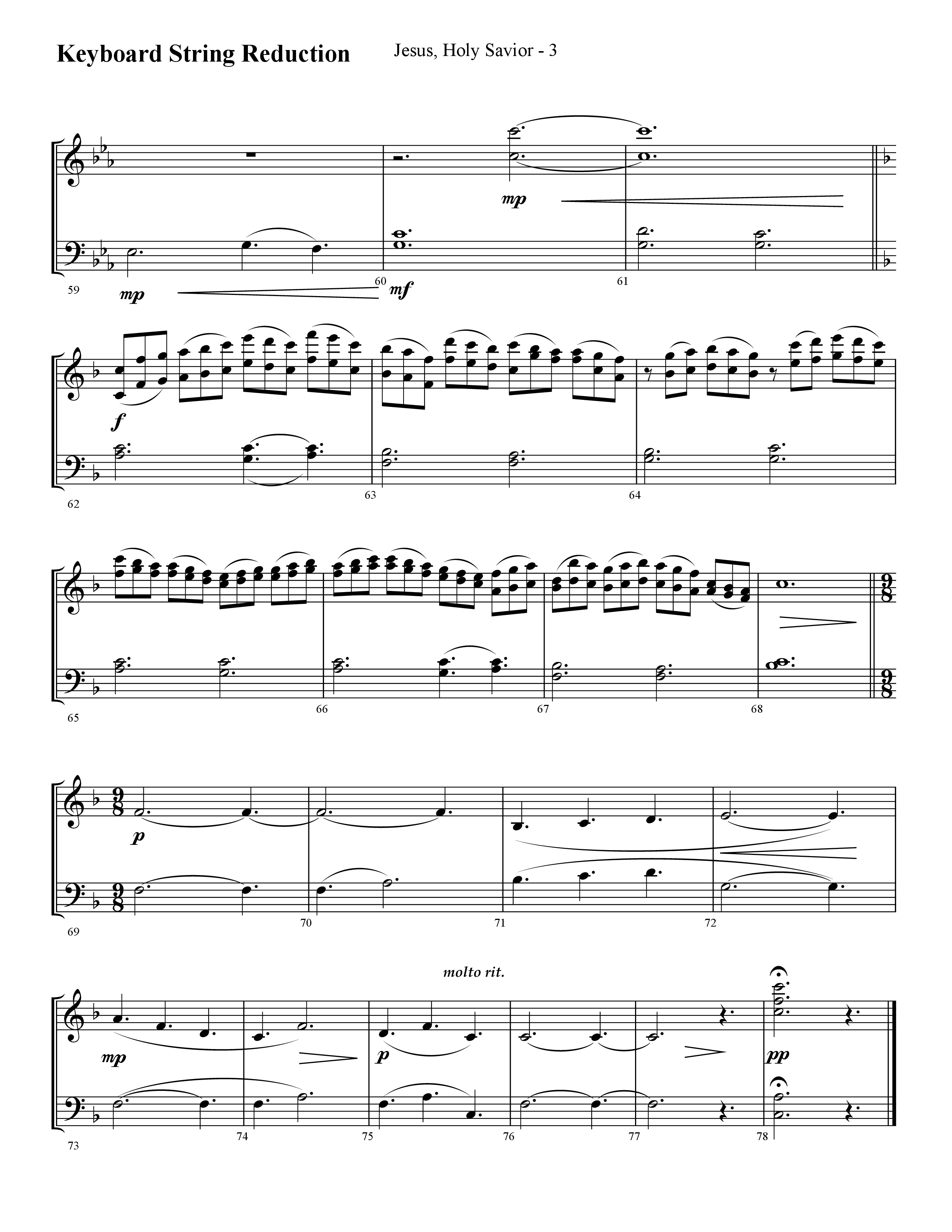 Jesus Holy Savior (with My Jesus I Love Thee) (Choral Anthem SATB) String Reduction (Lifeway Choral / Arr. Cliff Duren)