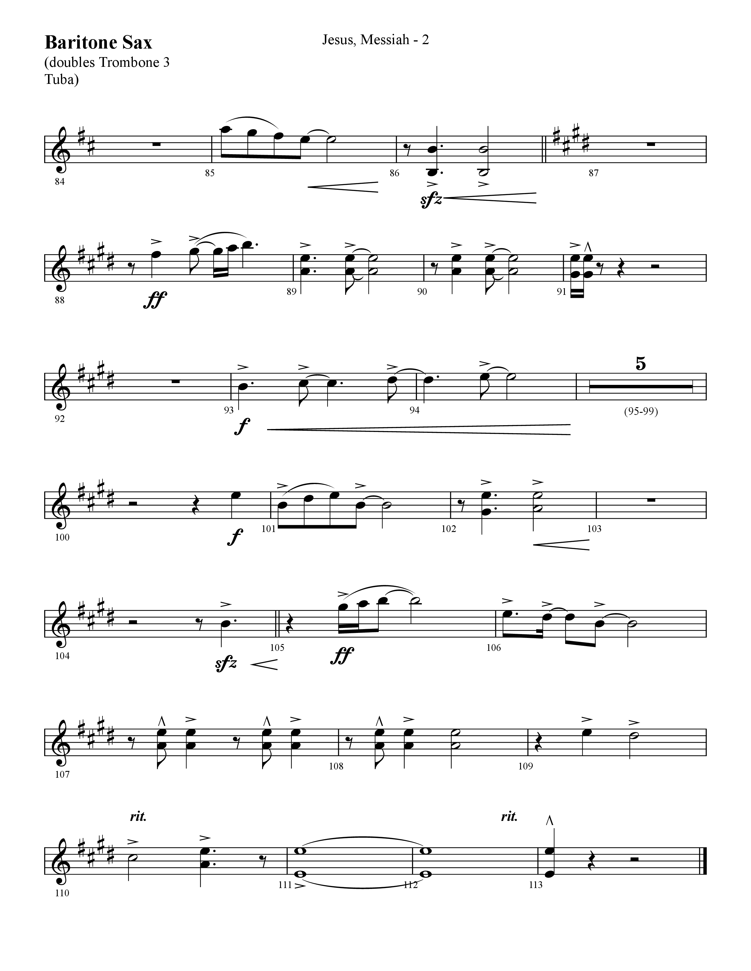 Jesus Messiah (Choral Anthem SATB) Bari Sax (Lifeway Choral / Arr. Cliff Duren)