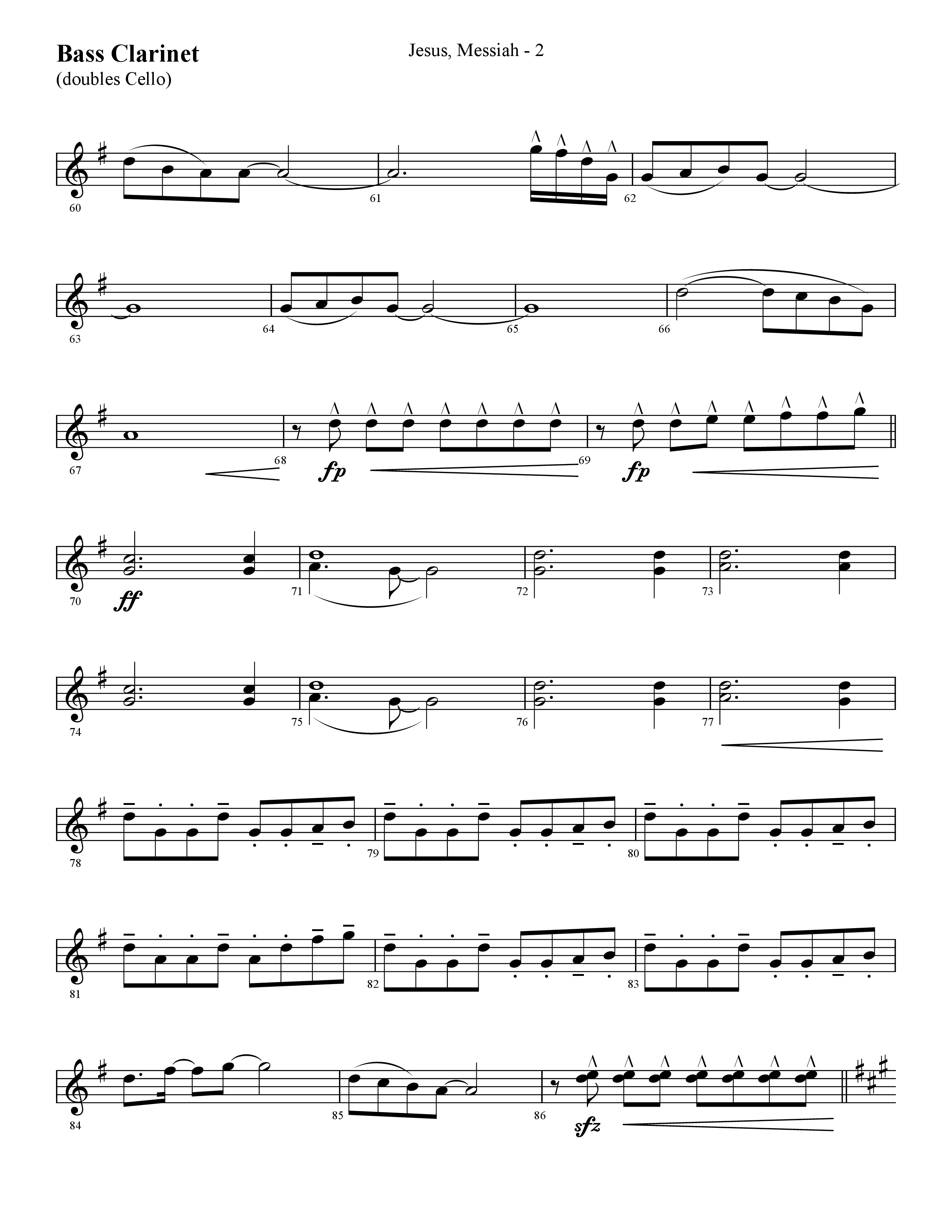 Jesus Messiah (Choral Anthem SATB) Bass Clarinet (Lifeway Choral / Arr. Cliff Duren)