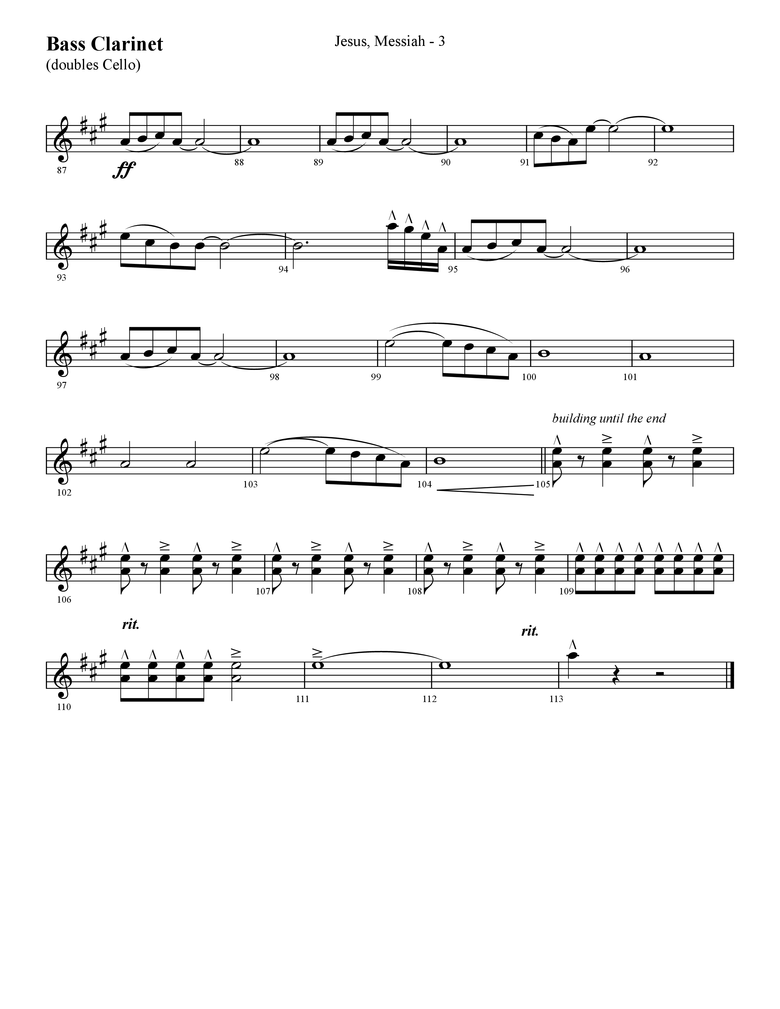 Jesus Messiah (Choral Anthem SATB) Bass Clarinet (Lifeway Choral / Arr. Cliff Duren)