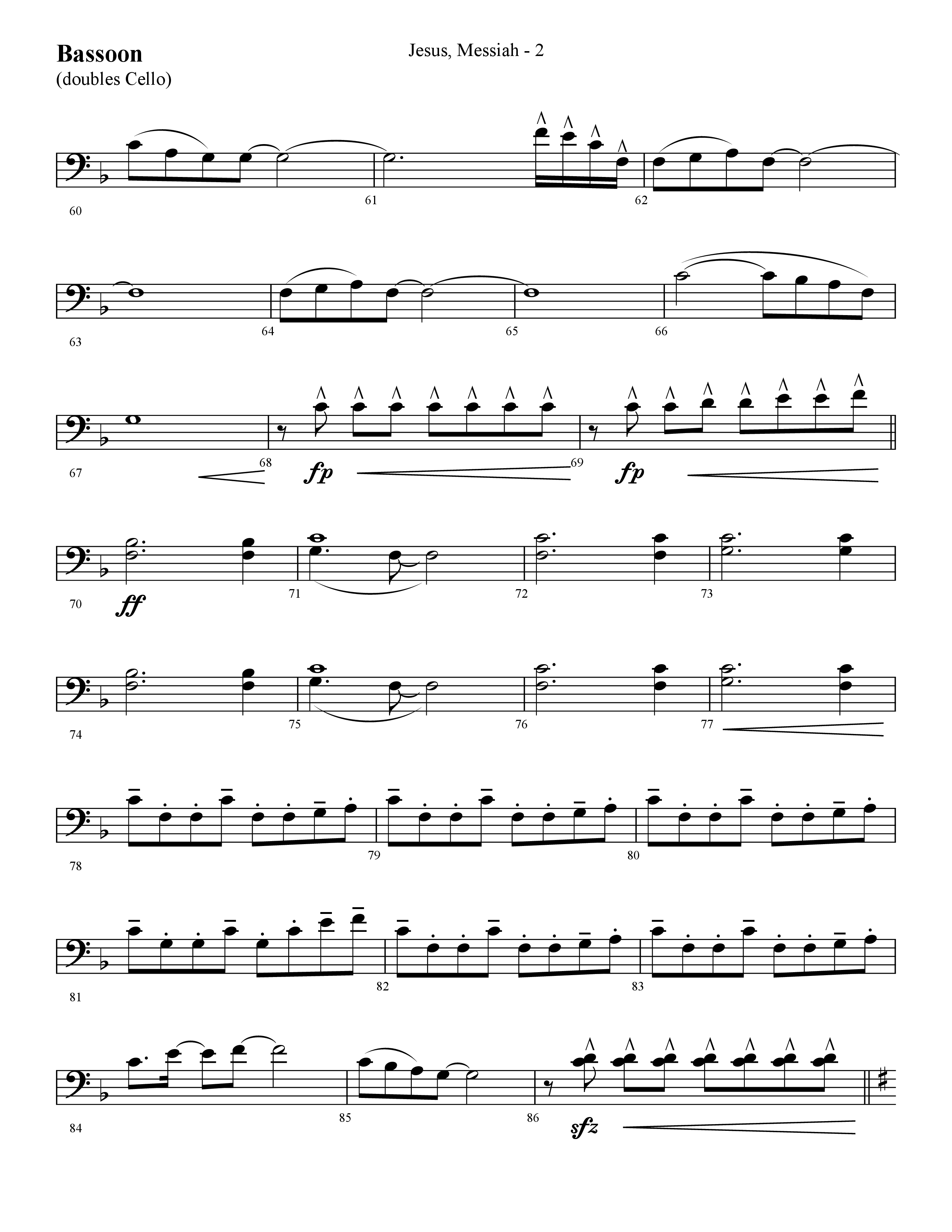 Jesus Messiah (Choral Anthem SATB) Bassoon (Lifeway Choral / Arr. Cliff Duren)