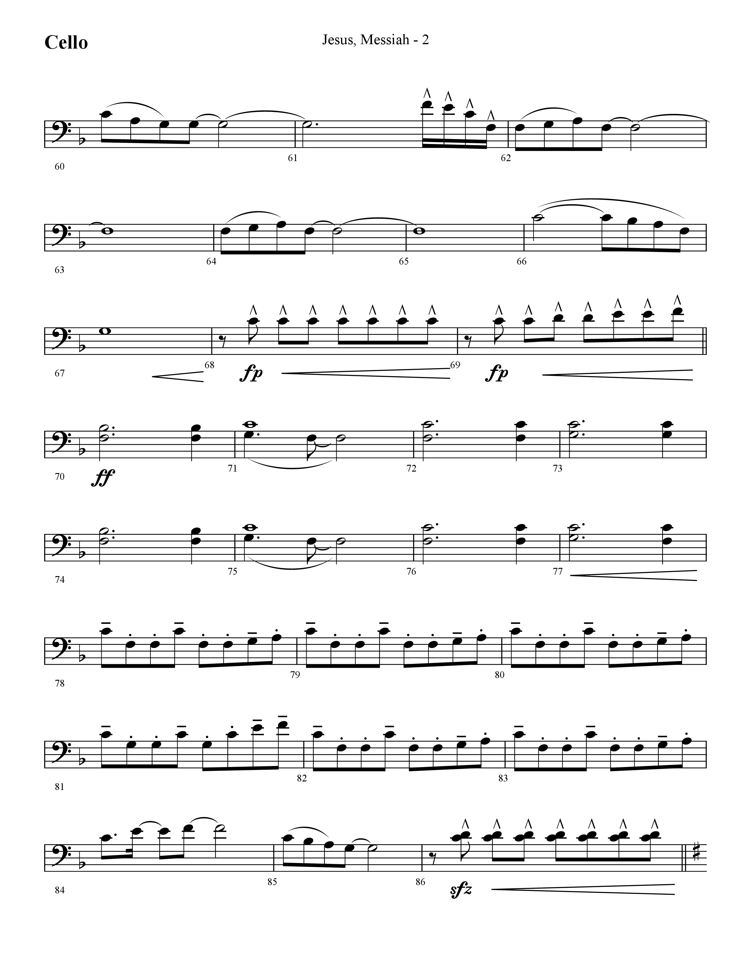 Jesus Messiah (Choral Anthem SATB) Cello (Lifeway Choral / Arr. Cliff Duren)
