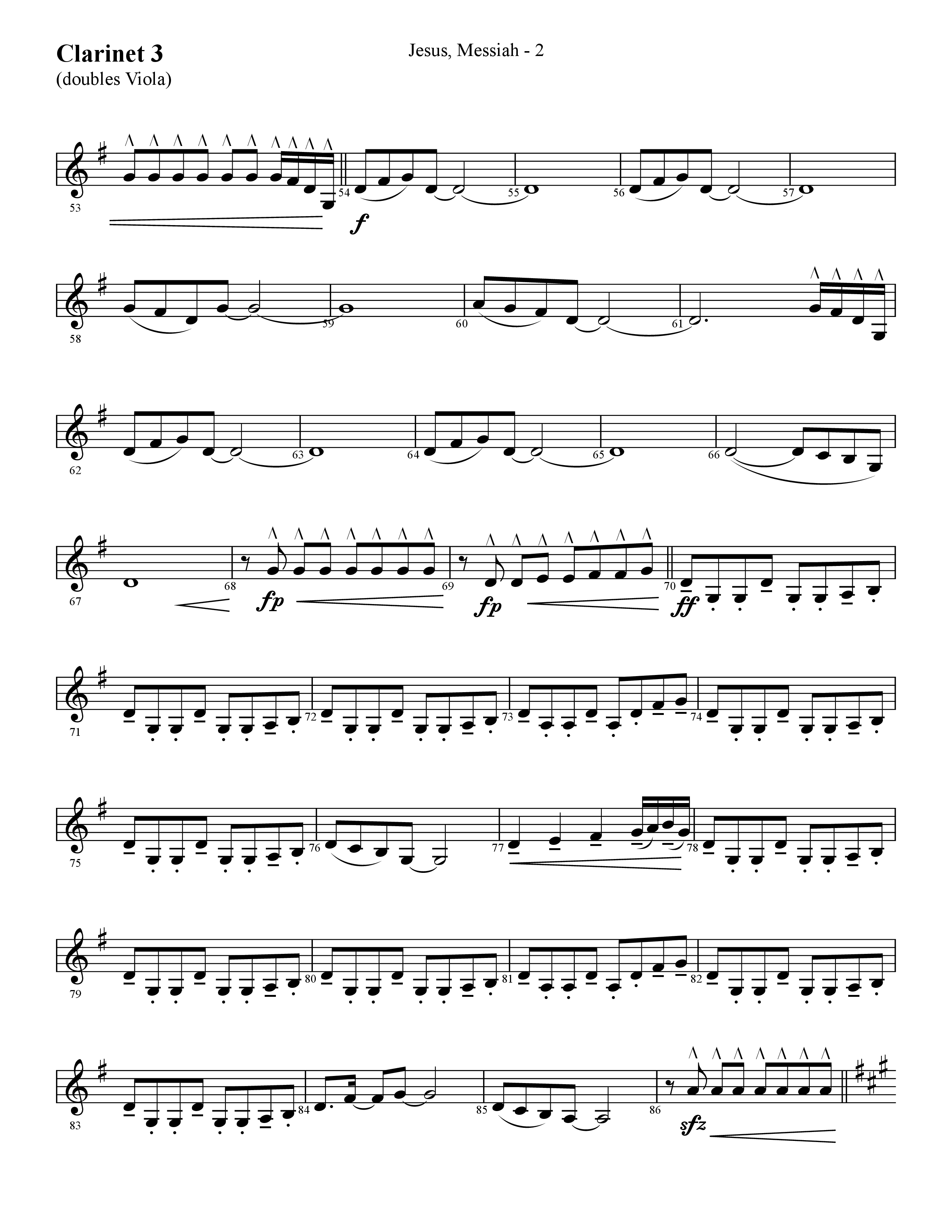 Jesus Messiah (Choral Anthem SATB) Clarinet 3 (Lifeway Choral / Arr. Cliff Duren)