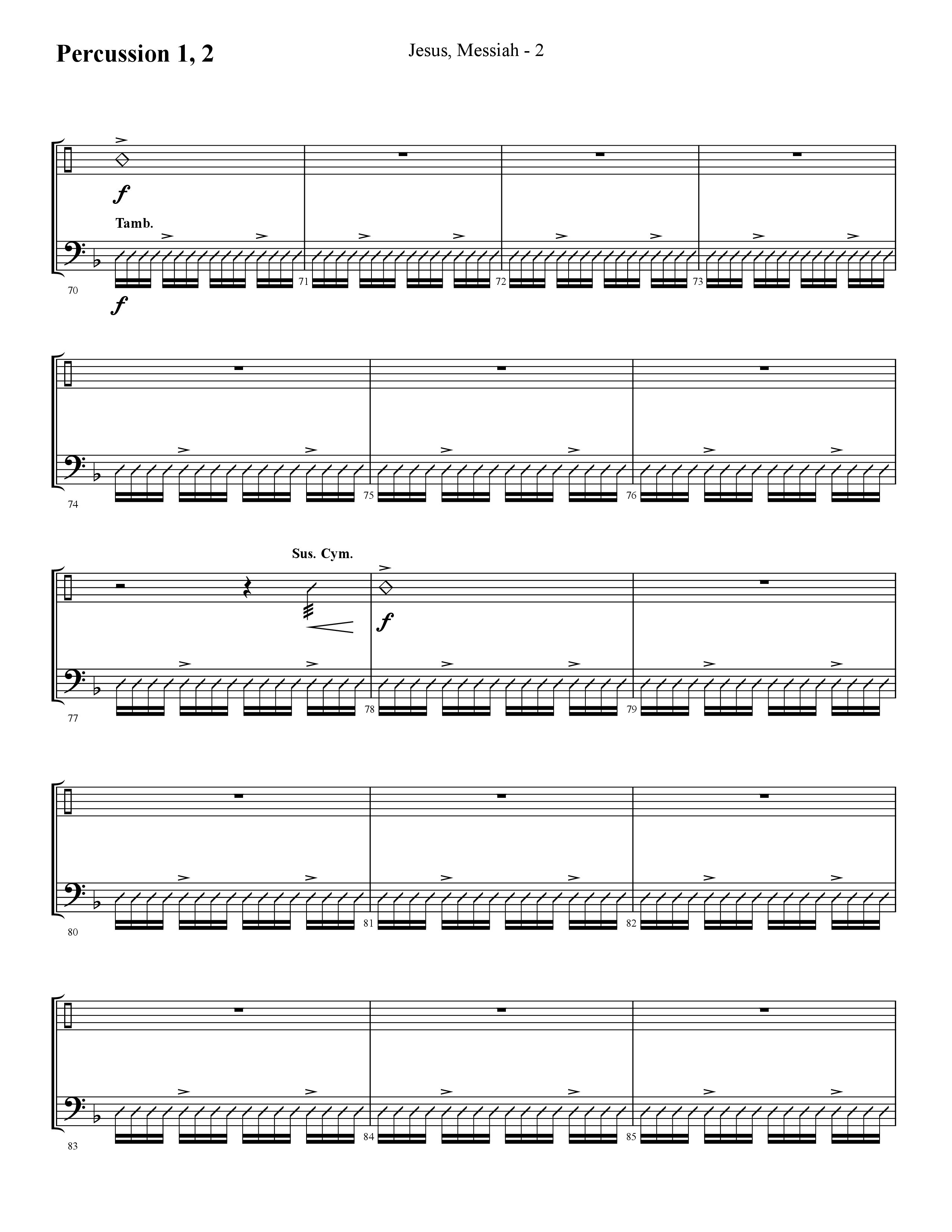 Jesus Messiah (Choral Anthem SATB) Percussion 1/2 (Lifeway Choral / Arr. Cliff Duren)