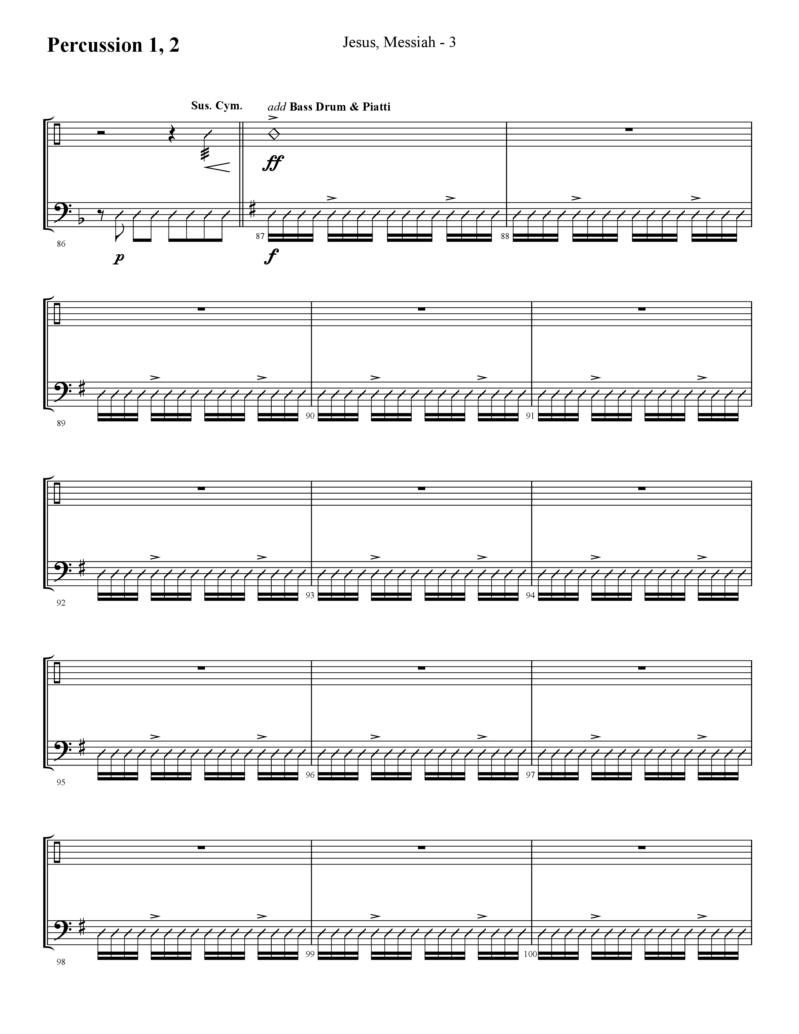 Jesus Messiah (Choral Anthem SATB) Percussion 1/2 (Lifeway Choral / Arr. Cliff Duren)