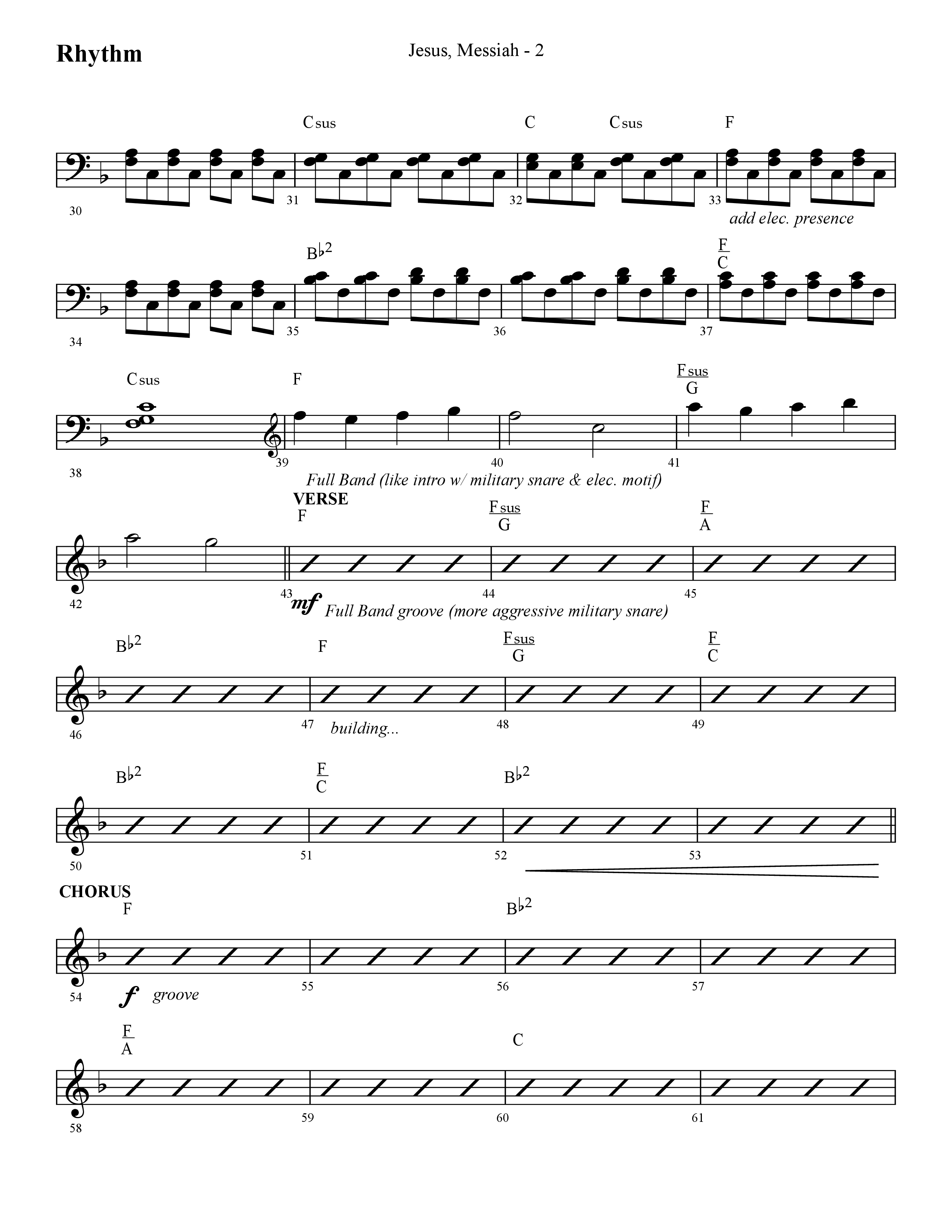 Jesus Messiah (Choral Anthem SATB) Rhythm Chart (Lifeway Choral / Arr. Cliff Duren)