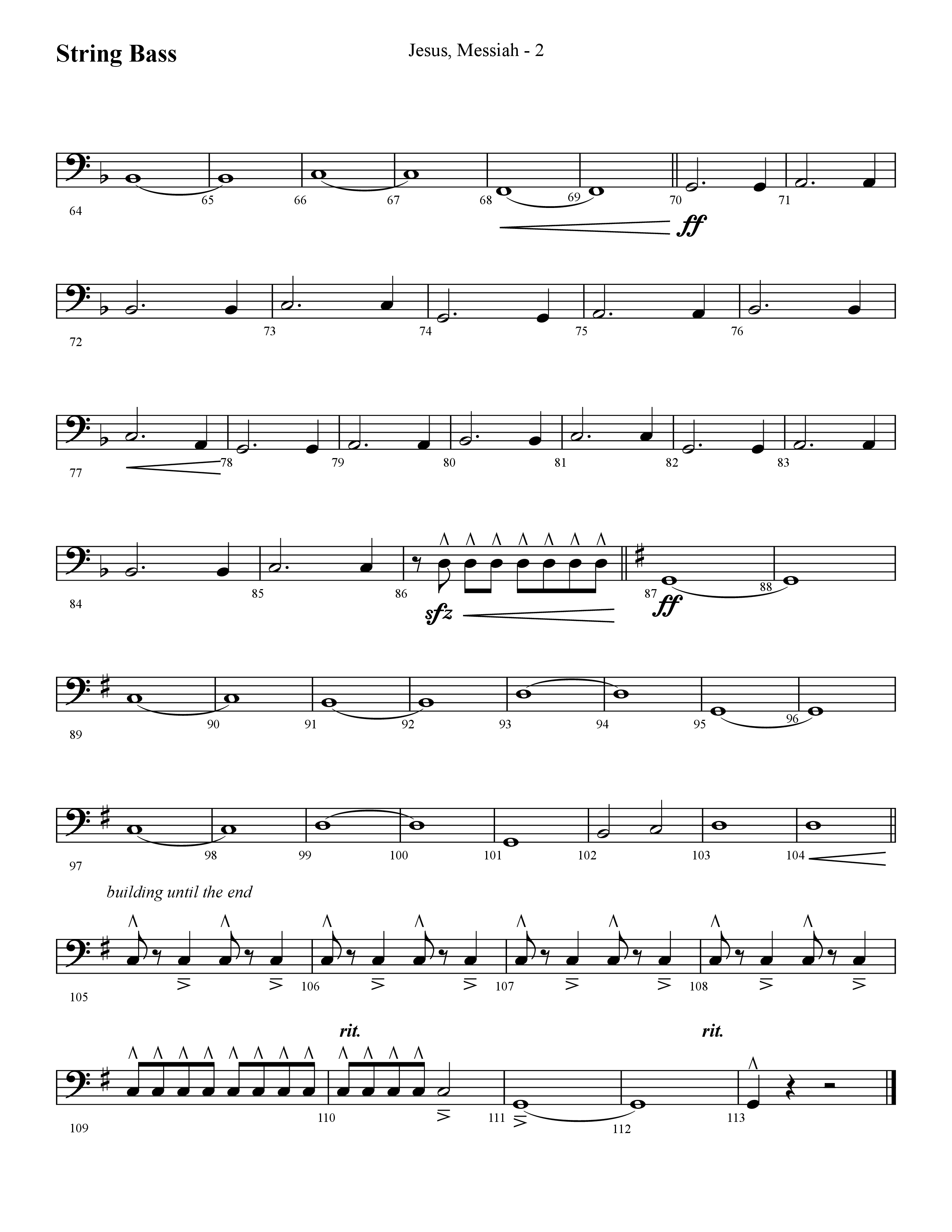 Jesus Messiah (Choral Anthem SATB) String Bass (Lifeway Choral / Arr. Cliff Duren)