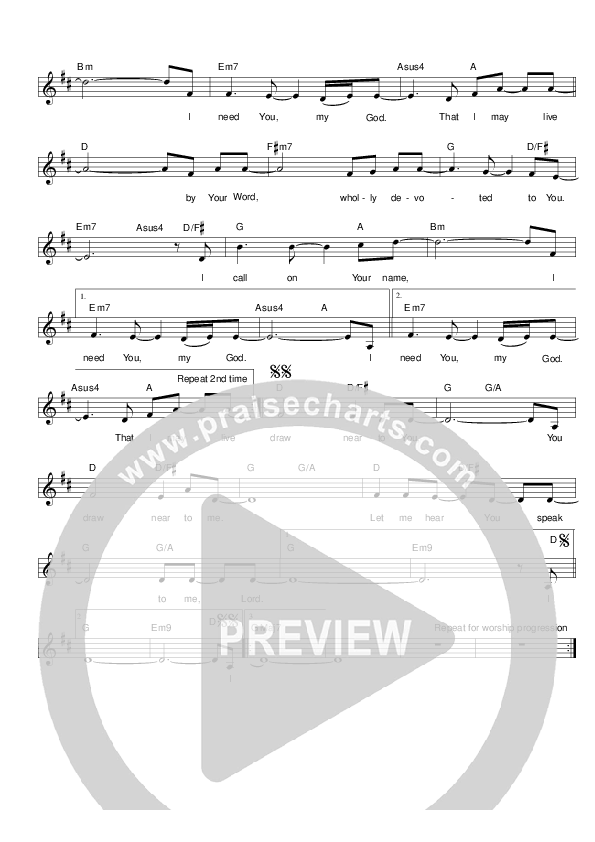 I Draw Near To You Lead Sheet (Hillsong Worship)