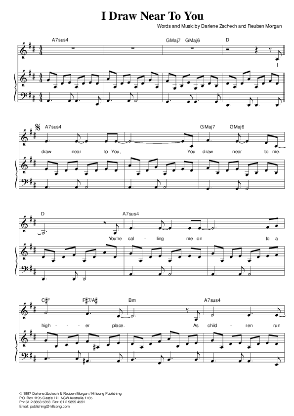 I Draw Near To You Piano/Vocal (Hillsong Worship)