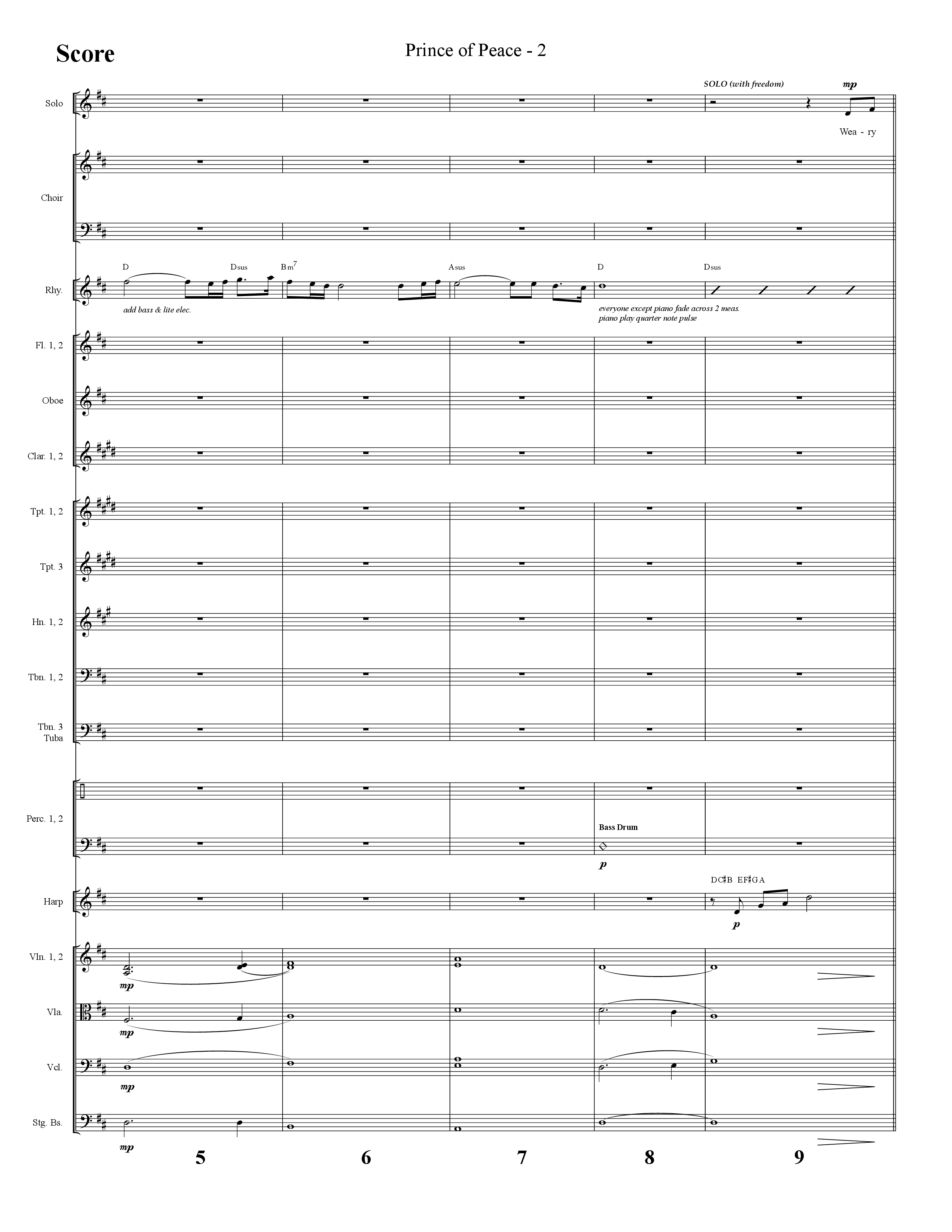 Prince Of Peace (with Shine On Us) (Choral Anthem SATB) Orchestration (Lifeway Choral / Arr. Cliff Duren)