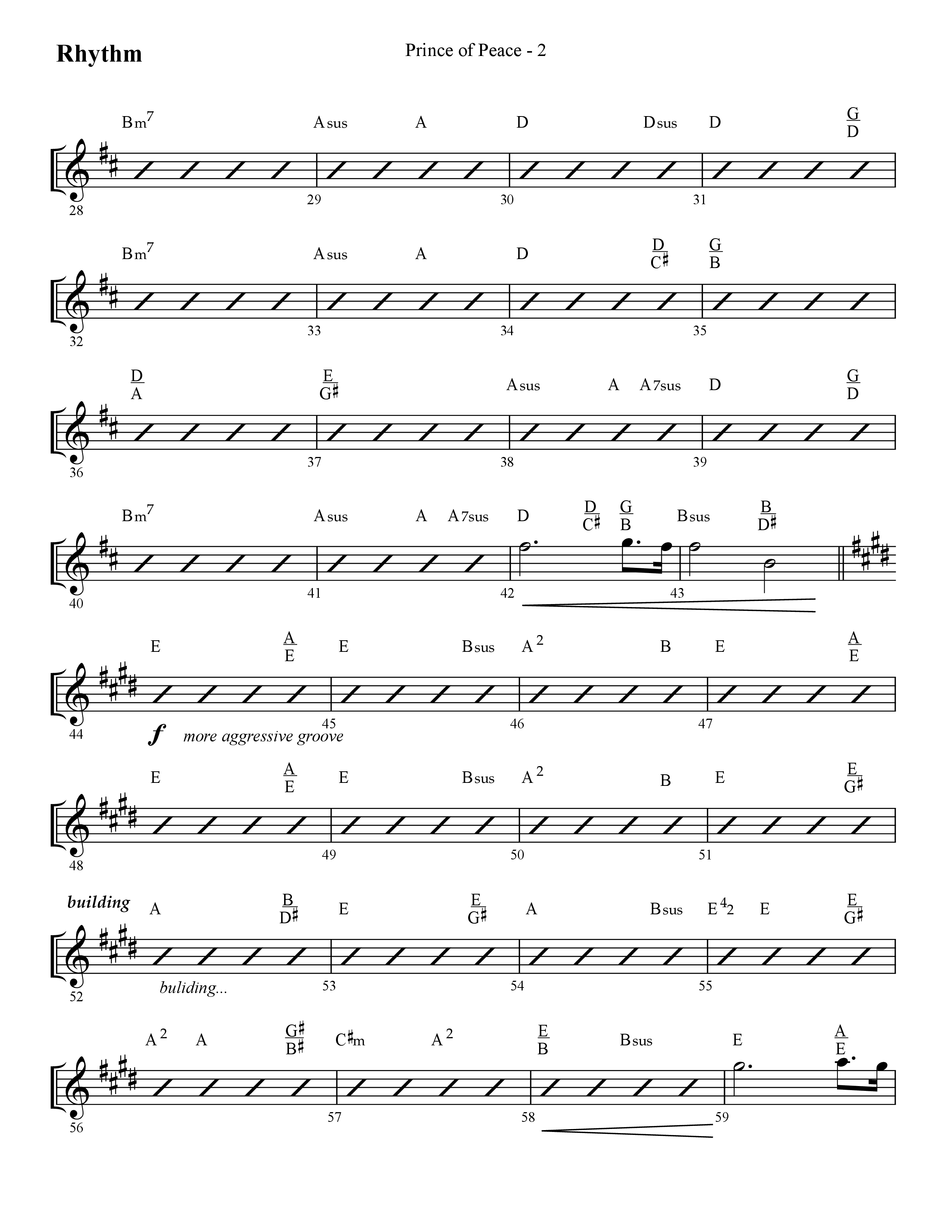 Prince Of Peace (with Shine On Us) (Choral Anthem SATB) Rhythm Chart (Lifeway Choral / Arr. Cliff Duren)