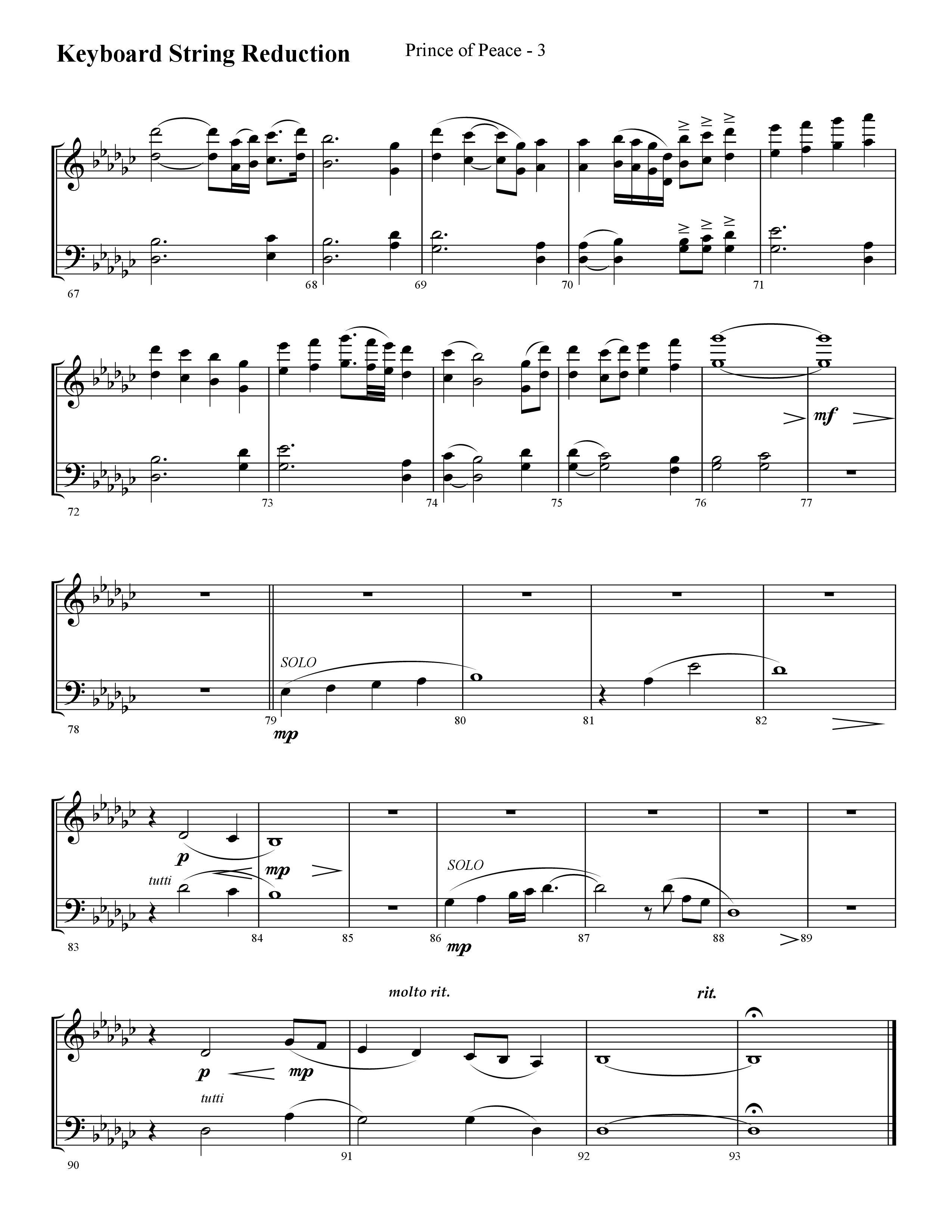 Prince Of Peace (with Shine On Us) (Choral Anthem SATB) String Reduction (Lifeway Choral / Arr. Cliff Duren)