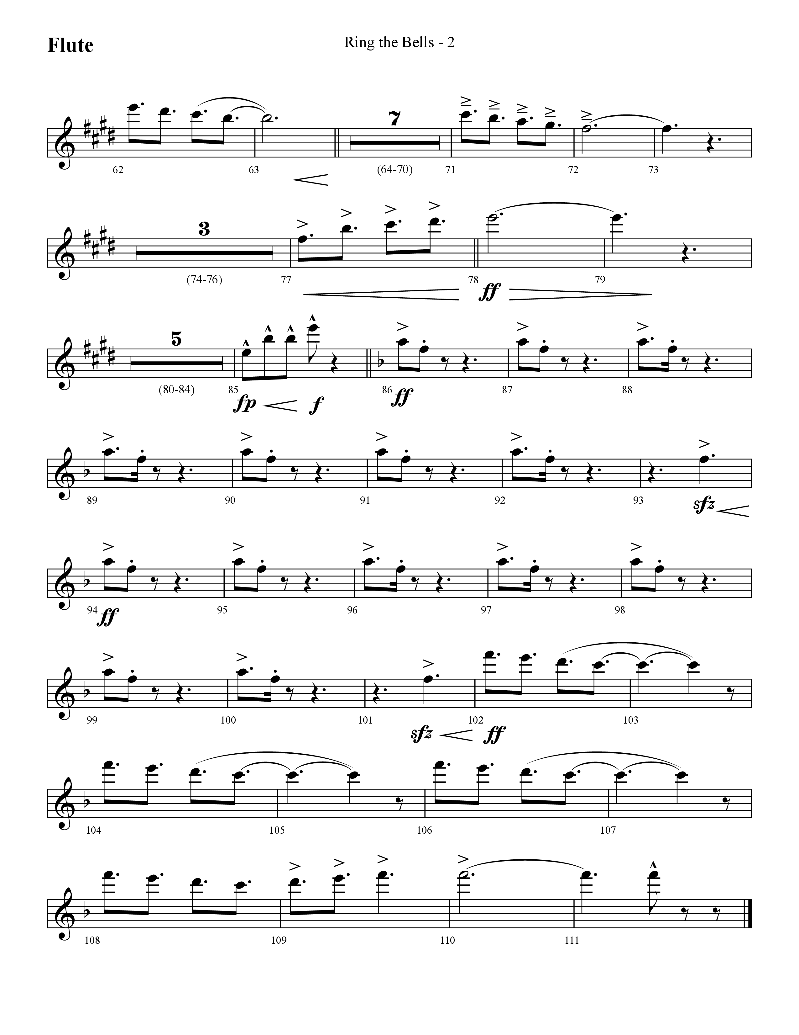 Ring The Bells (Choral Anthem SATB) Flute (Lifeway Choral / Arr. Cliff Duren)