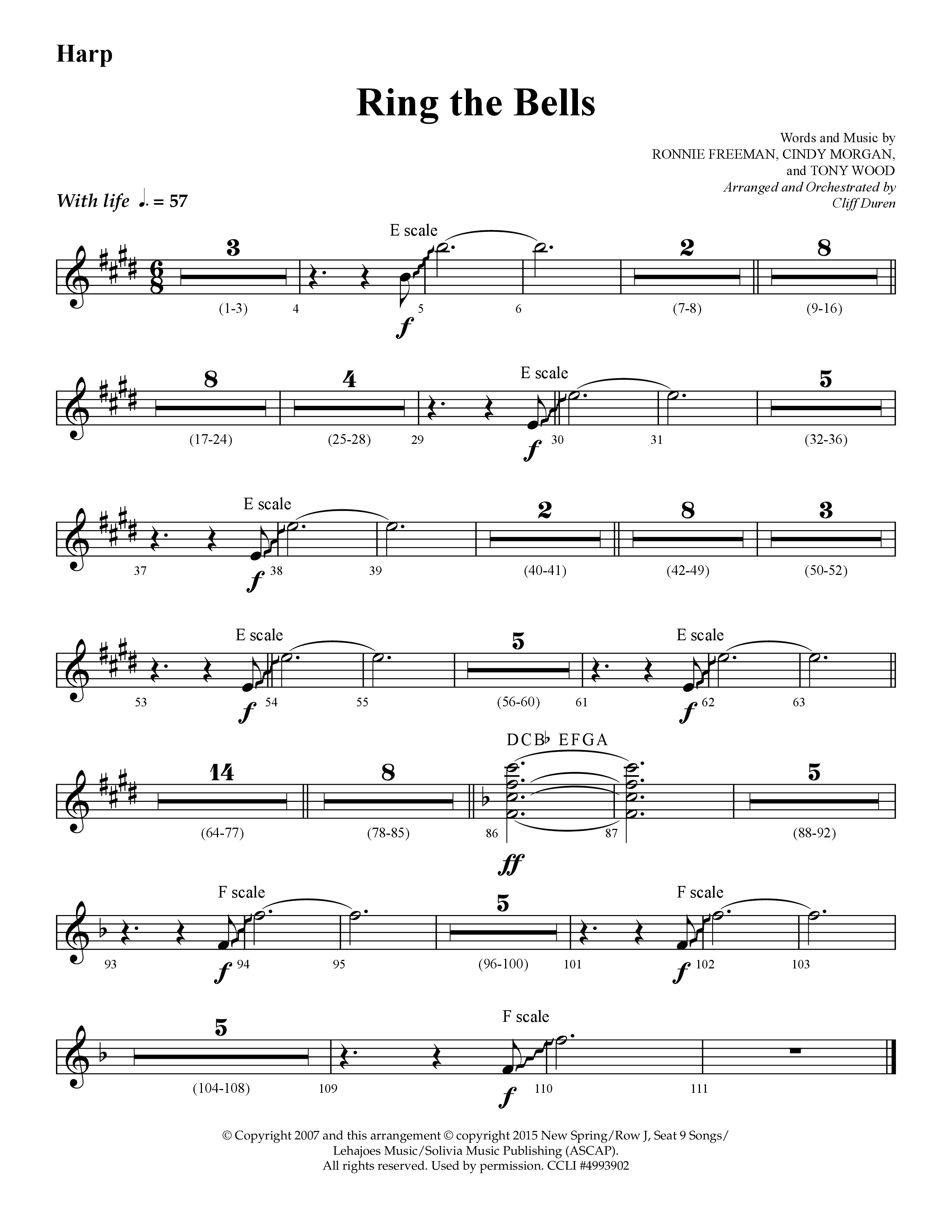 Ring The Bells (Choral Anthem SATB) Harp (Lifeway Choral / Arr. Cliff Duren)