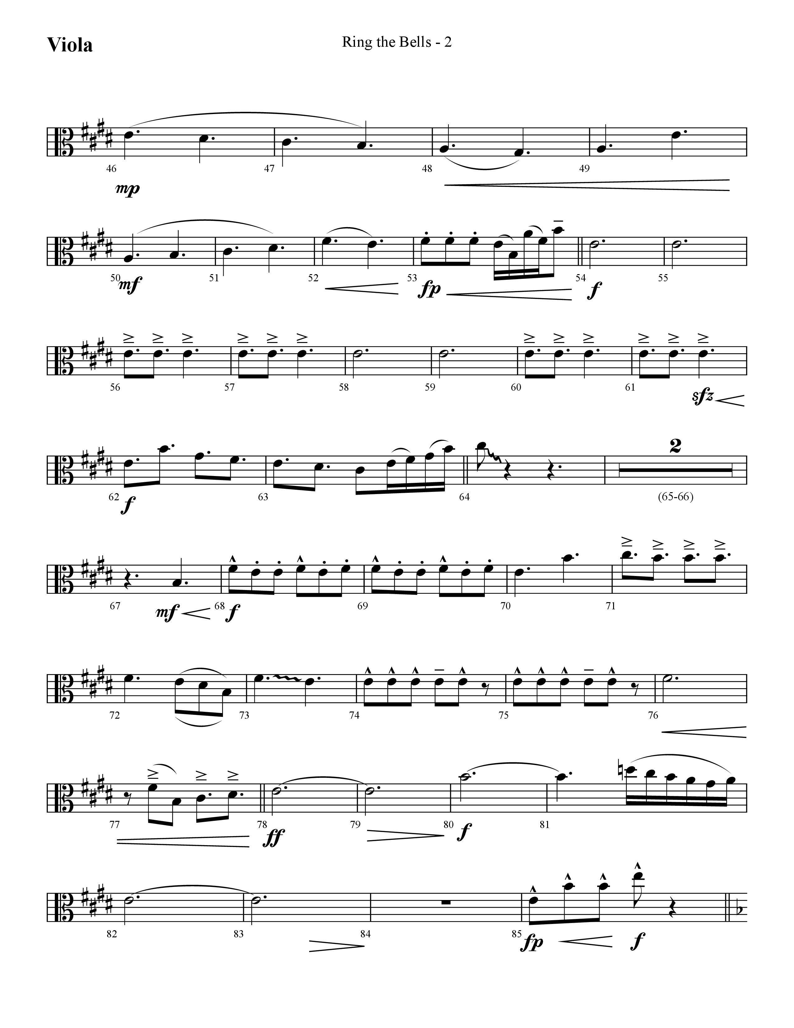 Ring The Bells (Choral Anthem SATB) Viola (Lifeway Choral / Arr. Cliff Duren)