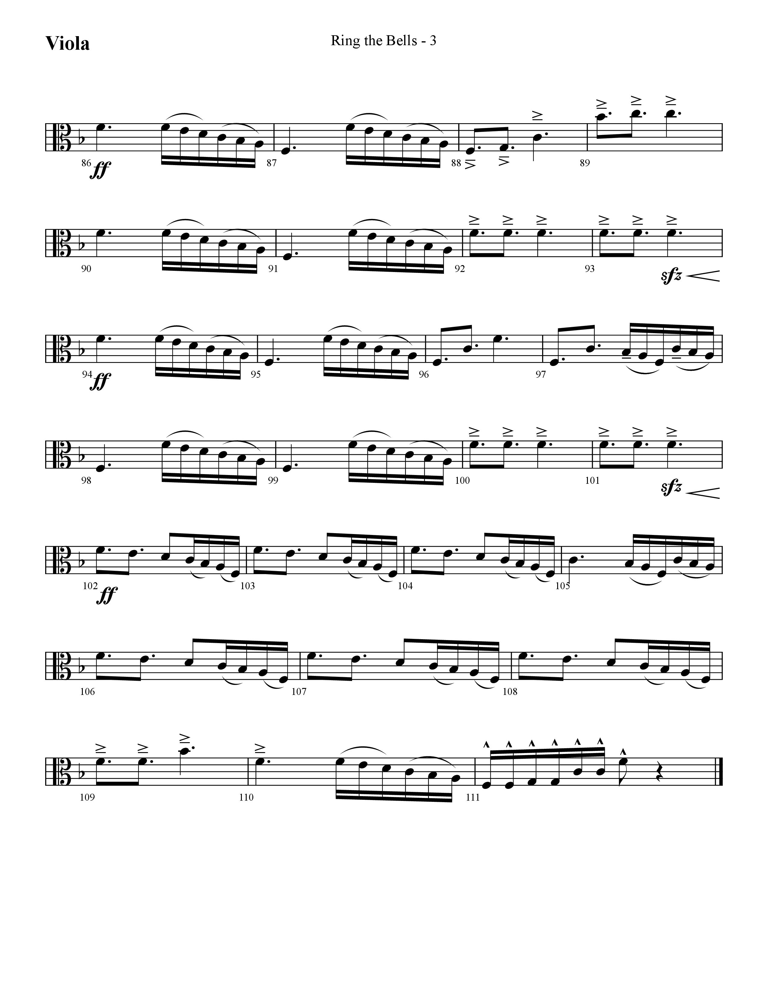 Ring The Bells (Choral Anthem SATB) Viola (Lifeway Choral / Arr. Cliff Duren)