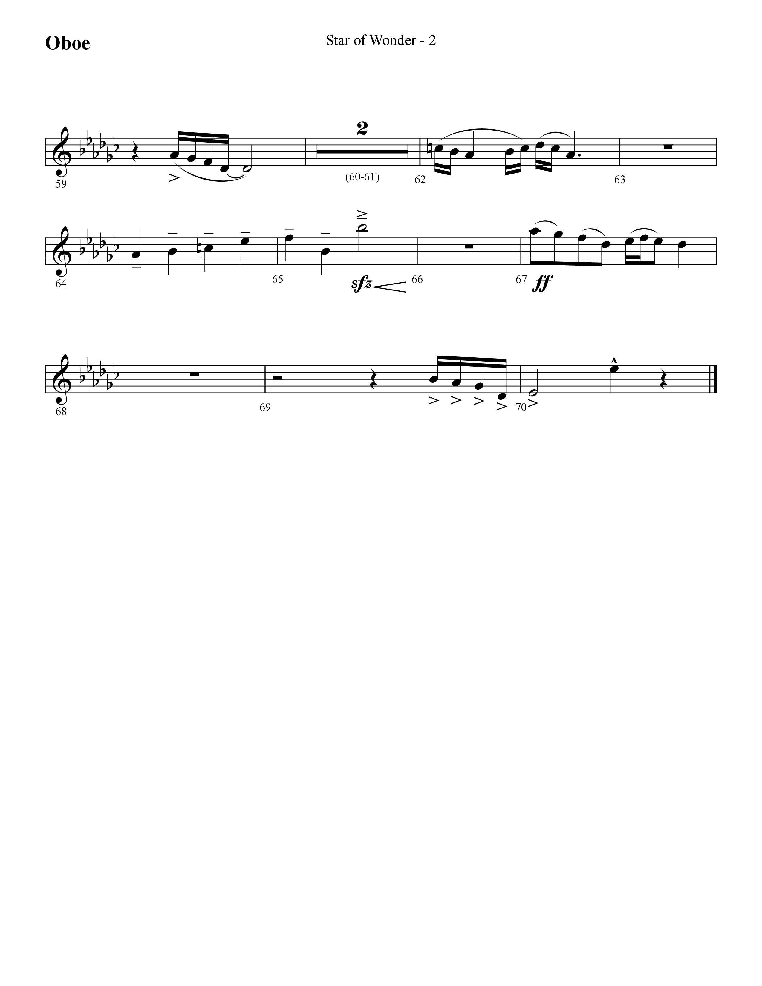 Star Of Wonder (Choral Anthem SATB) Oboe (Lifeway Choral / Arr. Cliff Duren)