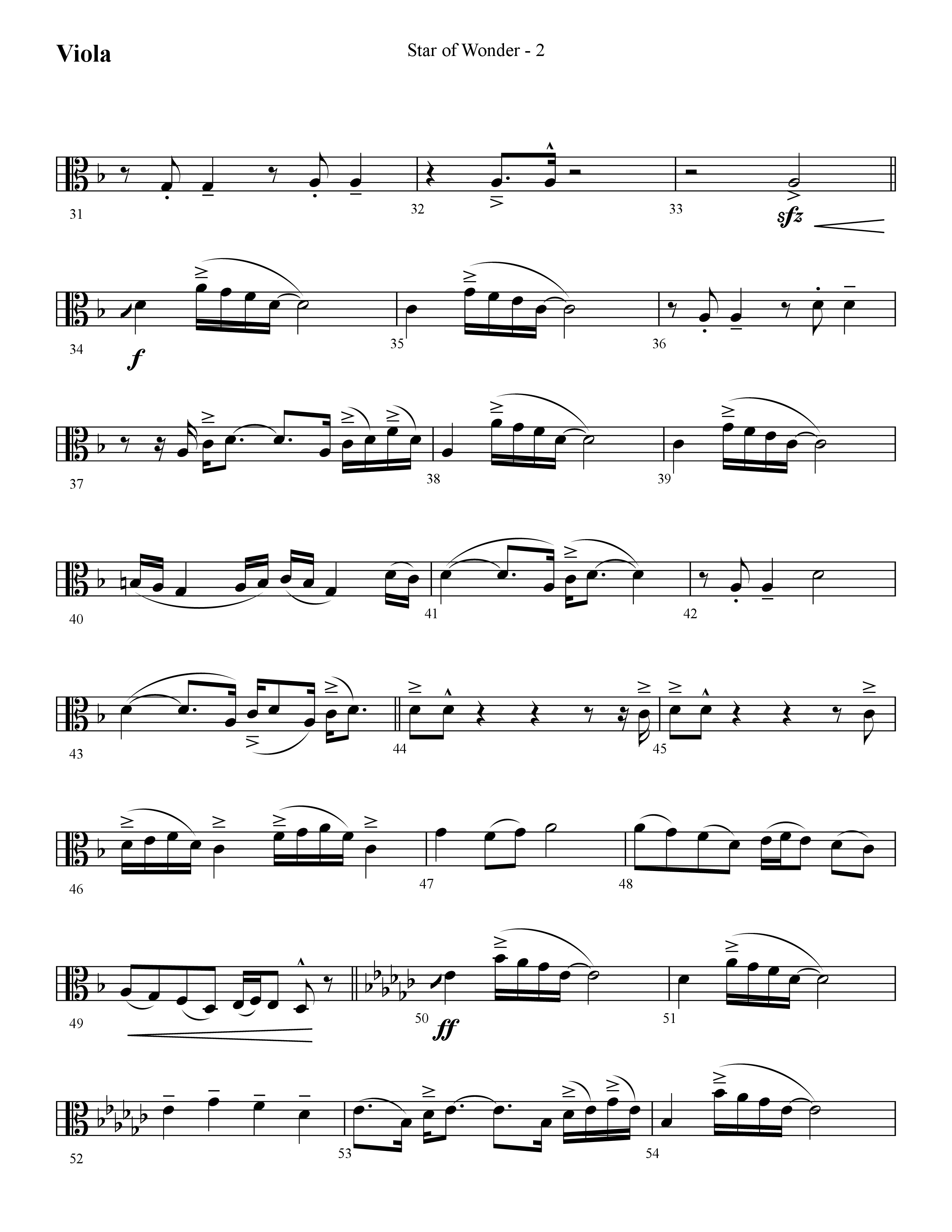 Star Of Wonder (Choral Anthem SATB) Viola (Lifeway Choral / Arr. Cliff Duren)
