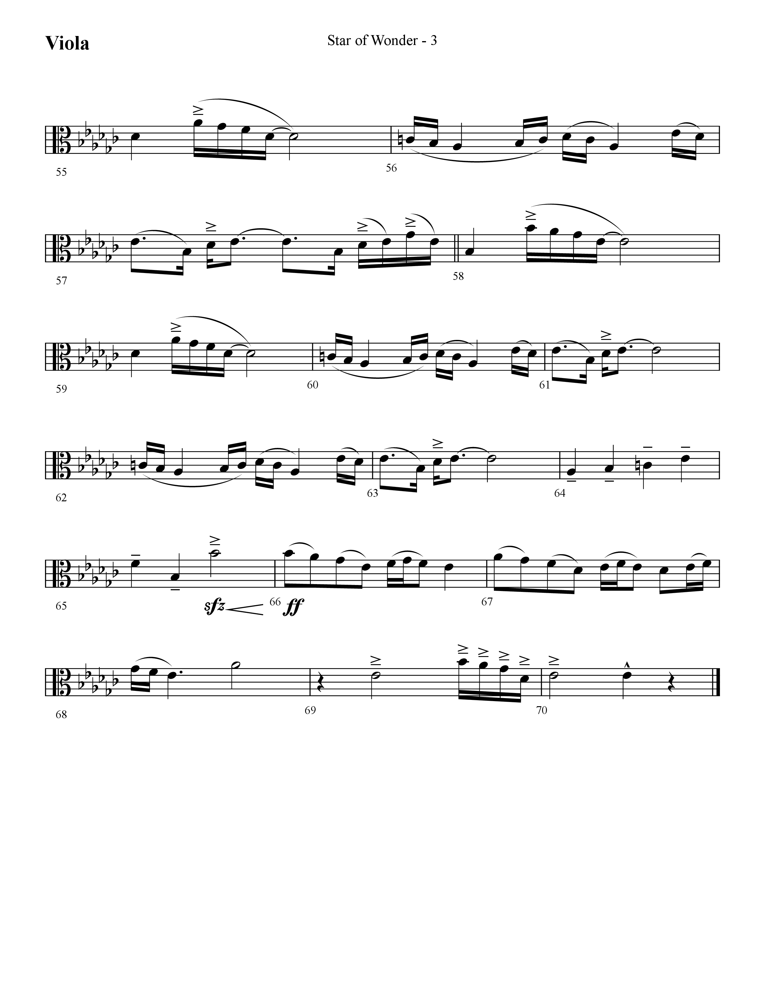 Star Of Wonder (Choral Anthem SATB) Viola (Lifeway Choral / Arr. Cliff Duren)