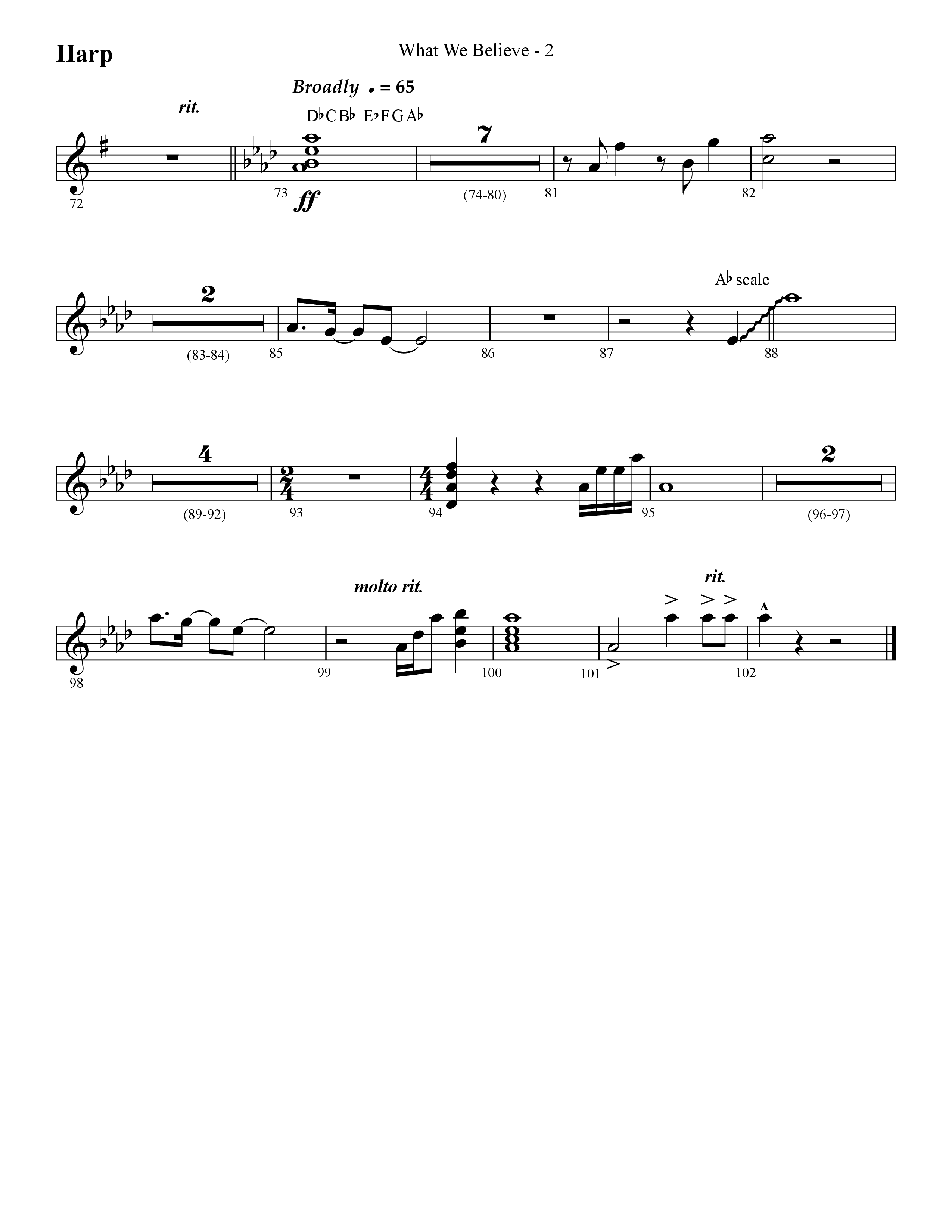 What We Believe (Choral Anthem SATB) Harp (Lifeway Choral / Arr. Cliff Duren)