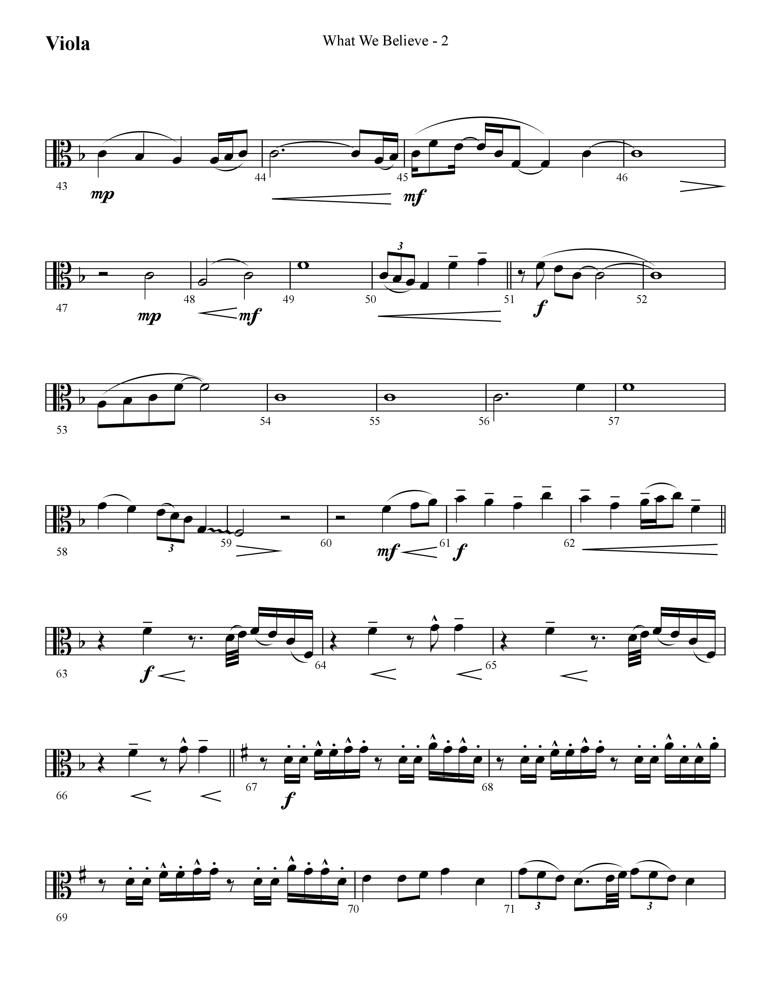 What We Believe (Choral Anthem SATB) Viola (Lifeway Choral / Arr. Cliff Duren)
