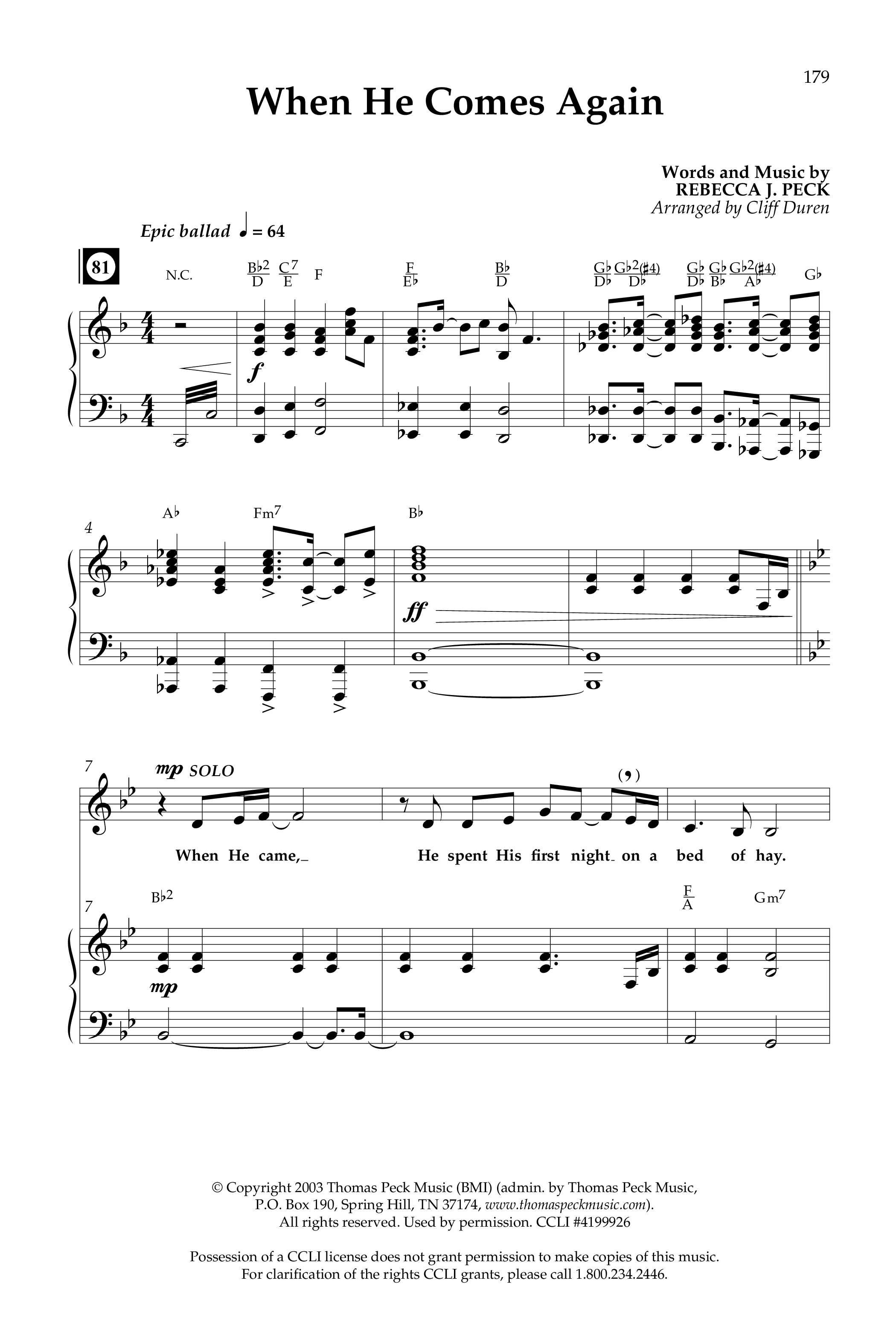 The Journey Of Christmas (11 Song Choral Collection) Song 12 (Piano SATB) (Lifeway Choral / Arr. Cliff Duren)